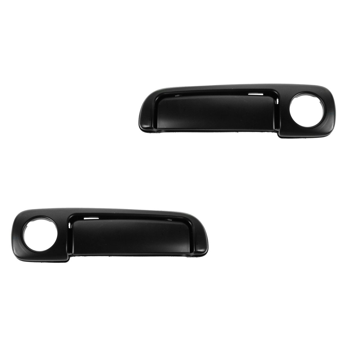 Smooth Black Outside Door Handle Pair Set for 9697