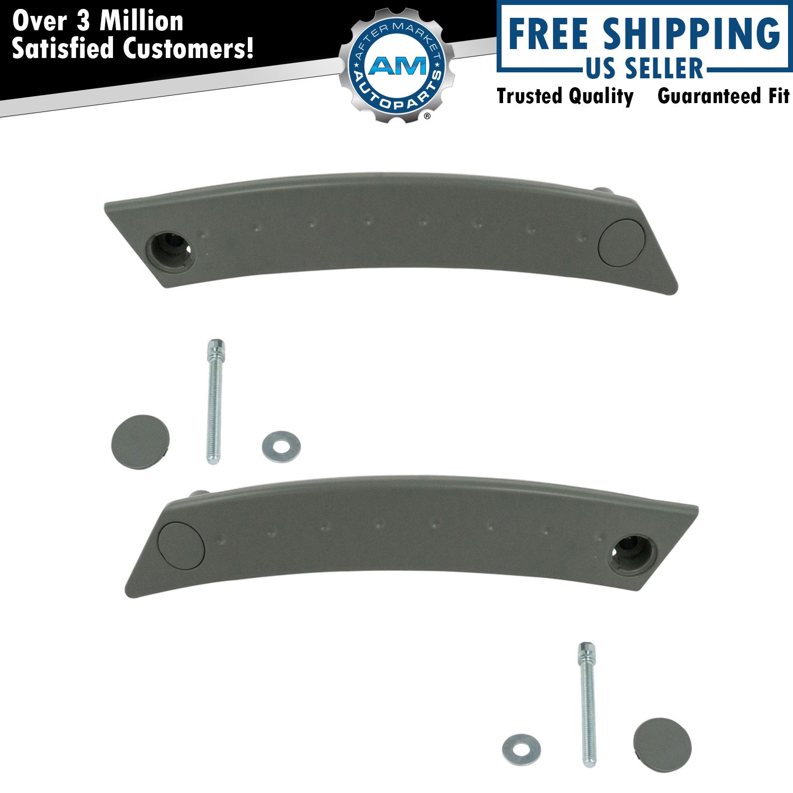 Front Interior Inside Door Handle Pull Handle Gray Pair Set 2pc for VW Beetle