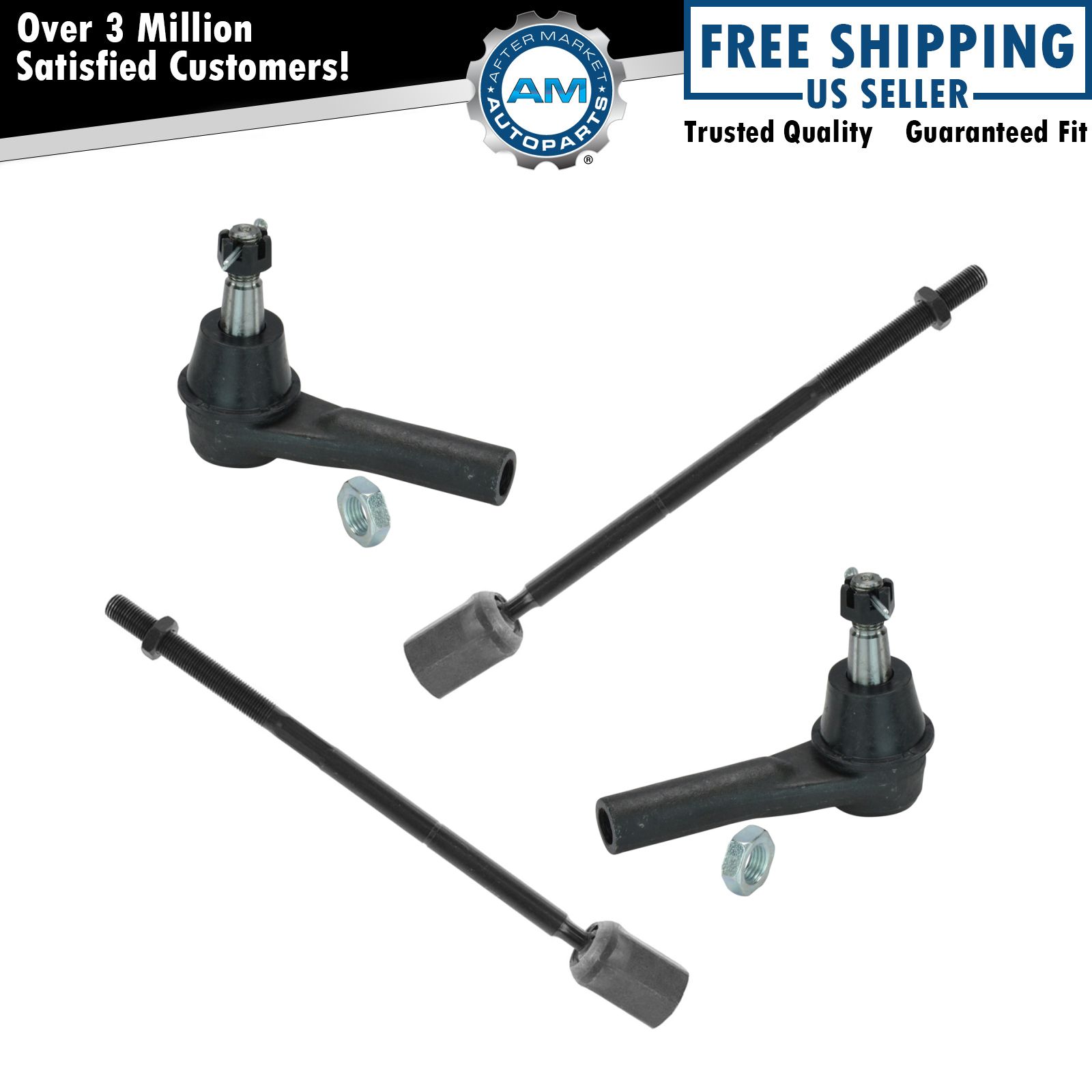 Tie Rod Kit Set of 4 Inner Outer Left & Right for Ford Taurus Mercury