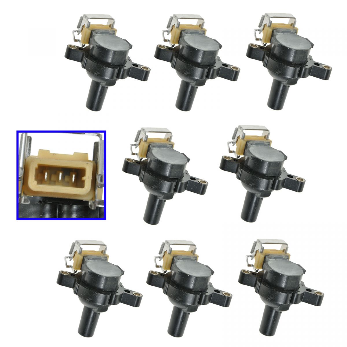 Ignition Coils Short Design Kit Set of 8 for 0305 Land Rover Range