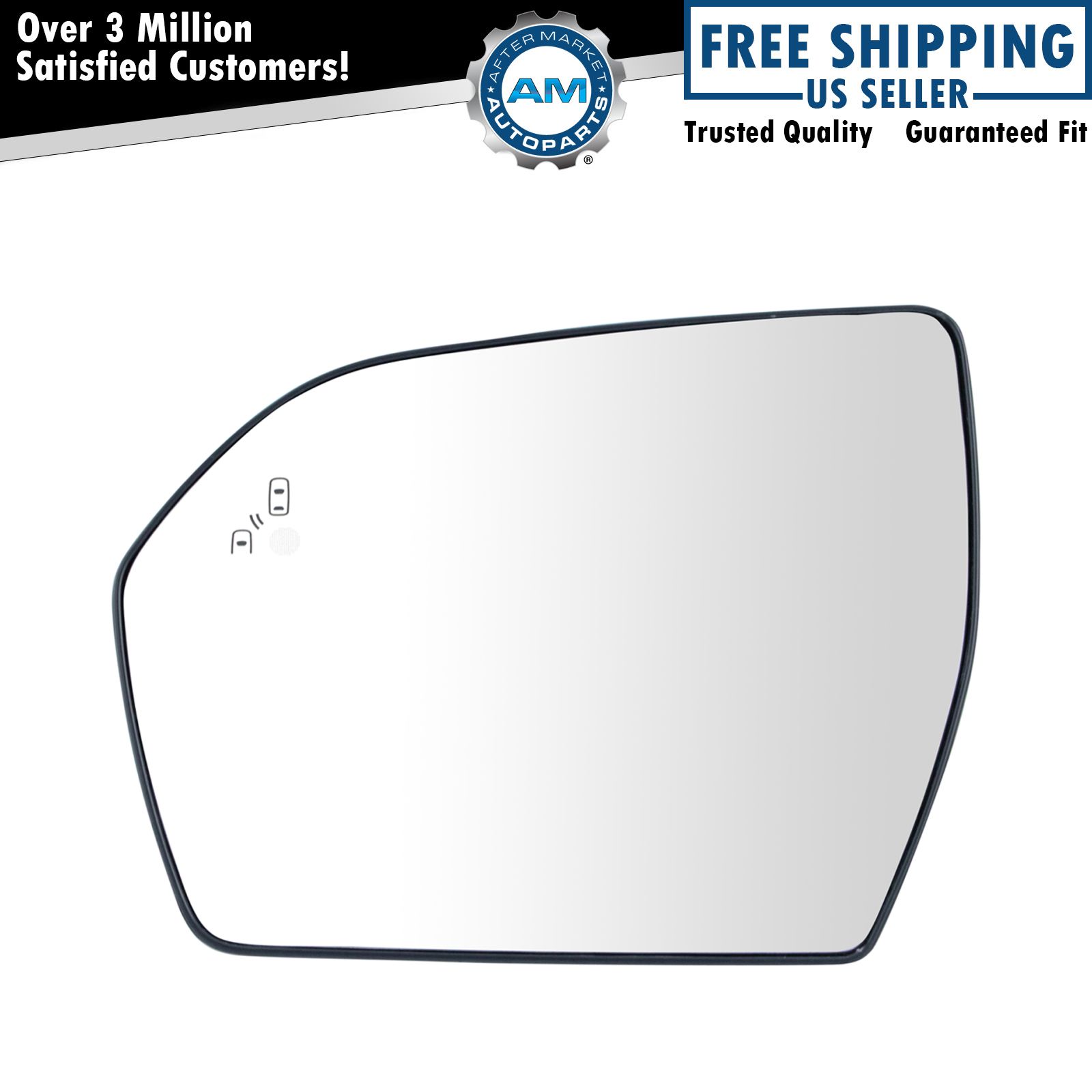 Exterior Side View Door Mirror Glass Heated Blind Spot LH for Ford Expedition