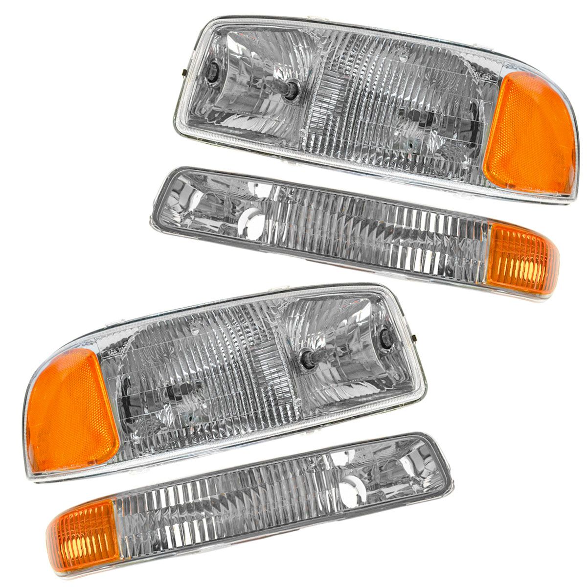 Headlight Headlamp & Corner Parking Lights Set Kit for GMC Sierra Truck