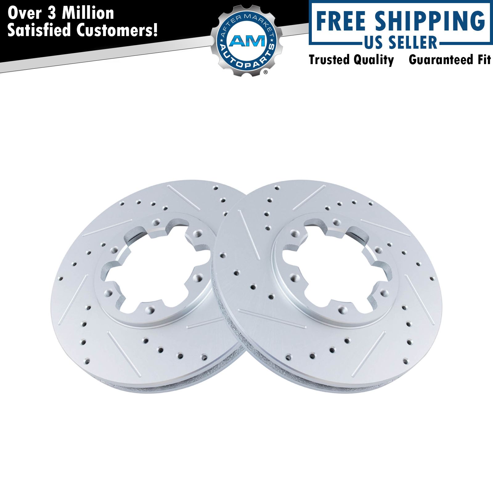 Performance Brake Rotor Drilled & Slotted G-Coated Front Pair Kit