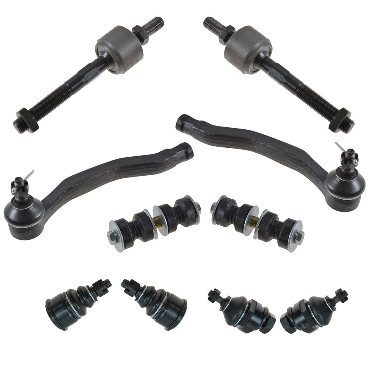 10 Piece Steering & Suspension Kit Ball Joints Te Rods Sway Bar End