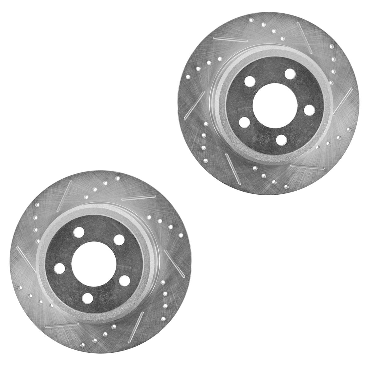 Brake Rotor Performance Cross Drilled & Slotted Zinc Coated Rear Pair