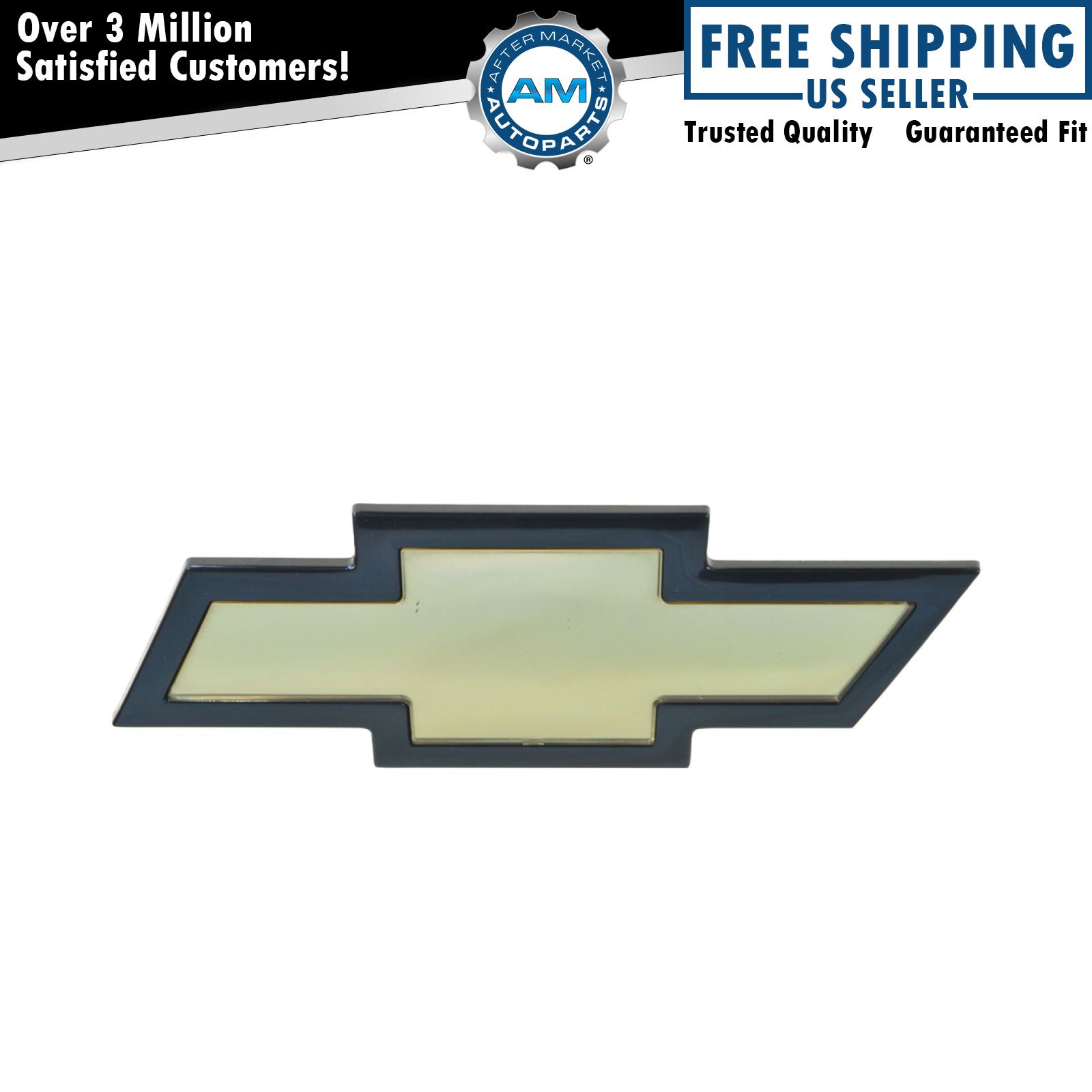 OEM Bowtie Emblem Grille Mounted Gold with Black Border for 03-17 Chevy Express