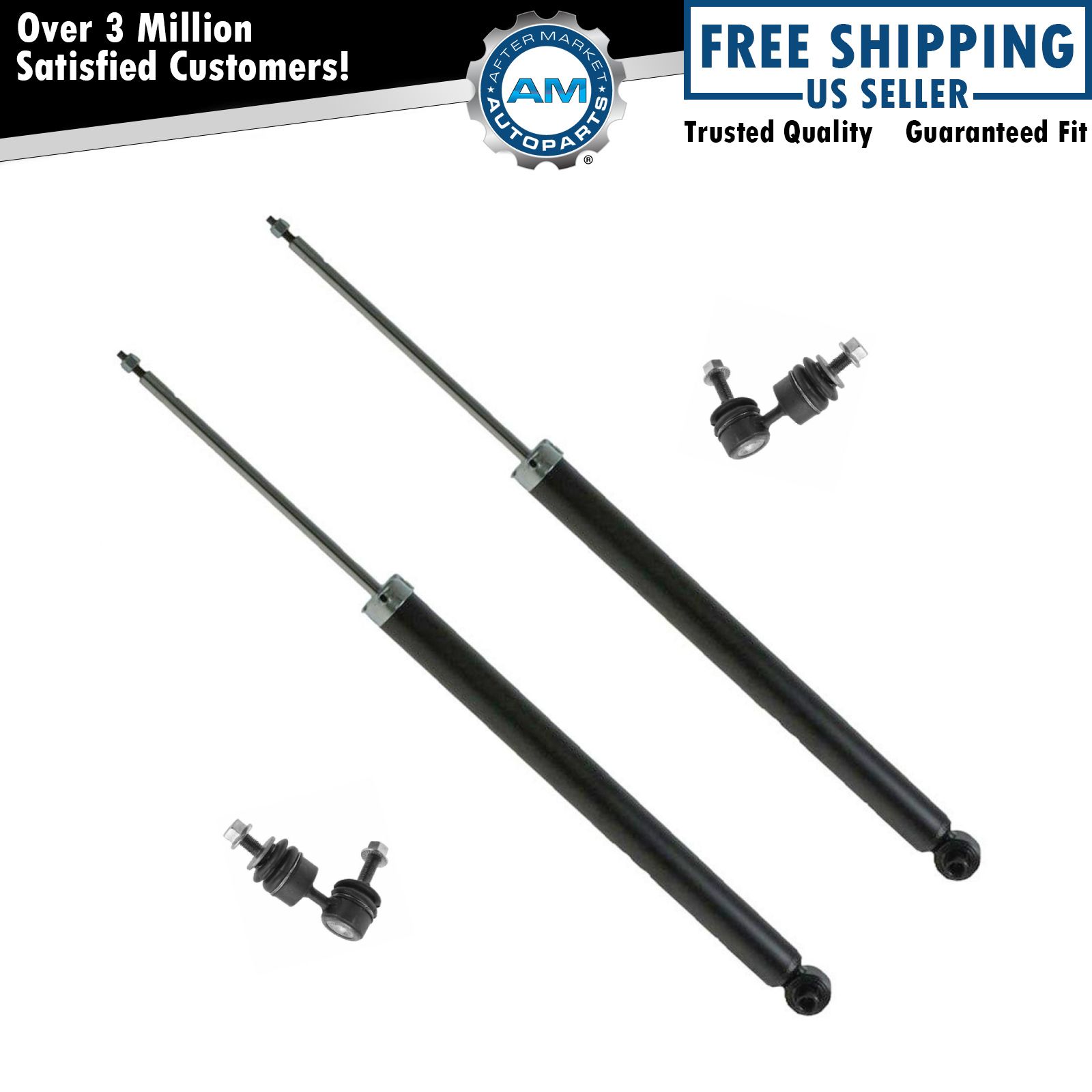 4 Piece Rear Suspension Kit Shock Absorbers w/ Sway Bar End Links for Mazda New