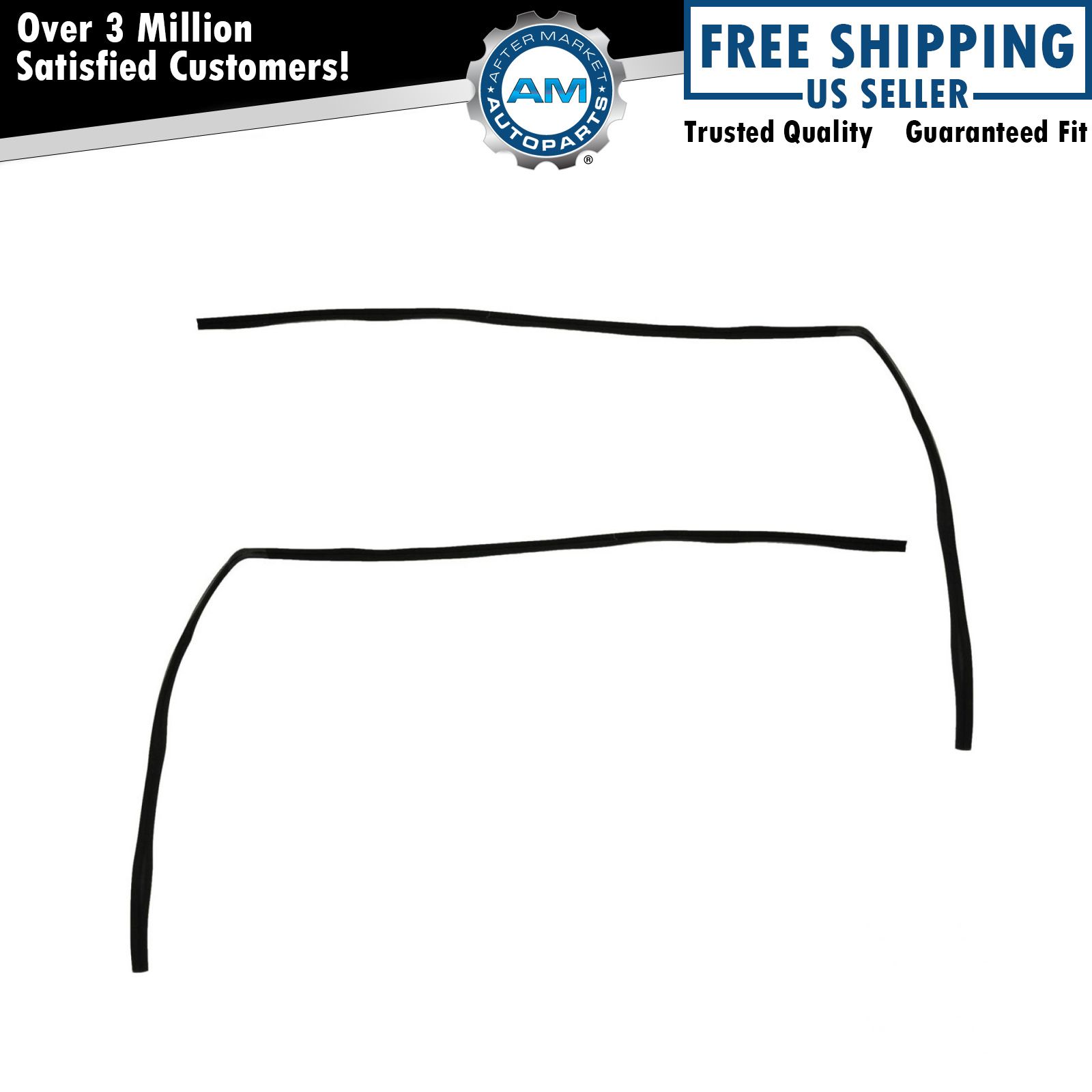 Glass Run Channel Window Weatherstrip Seals Front Pair Kit for Ford Van E Series