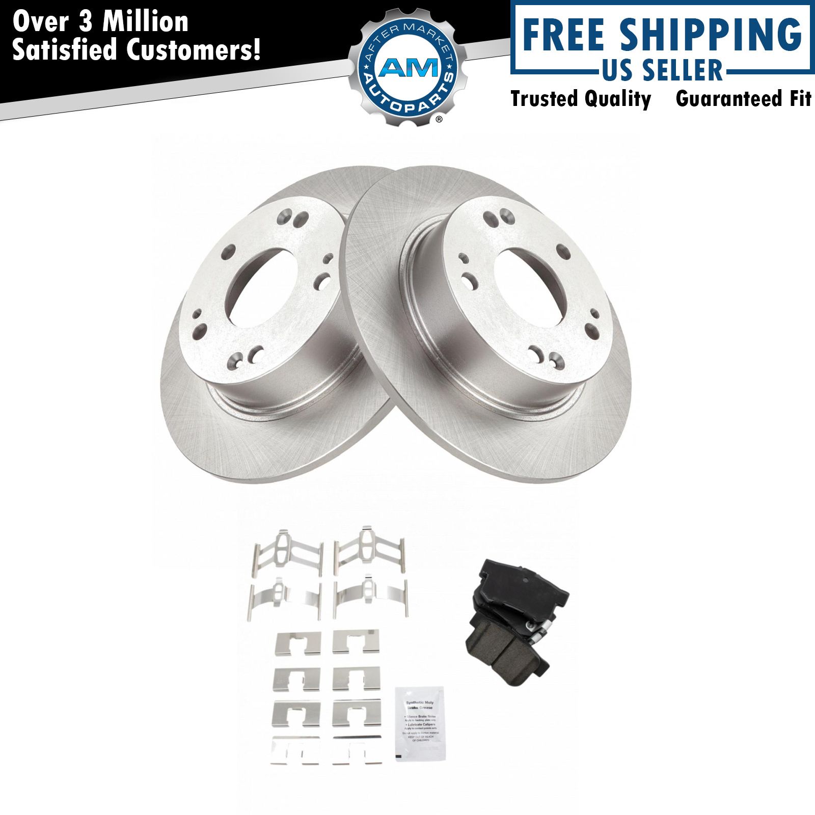 Nakamoto Rear Disc Brake Rotor Pair Set of 2 for Honda Accord Acura CL