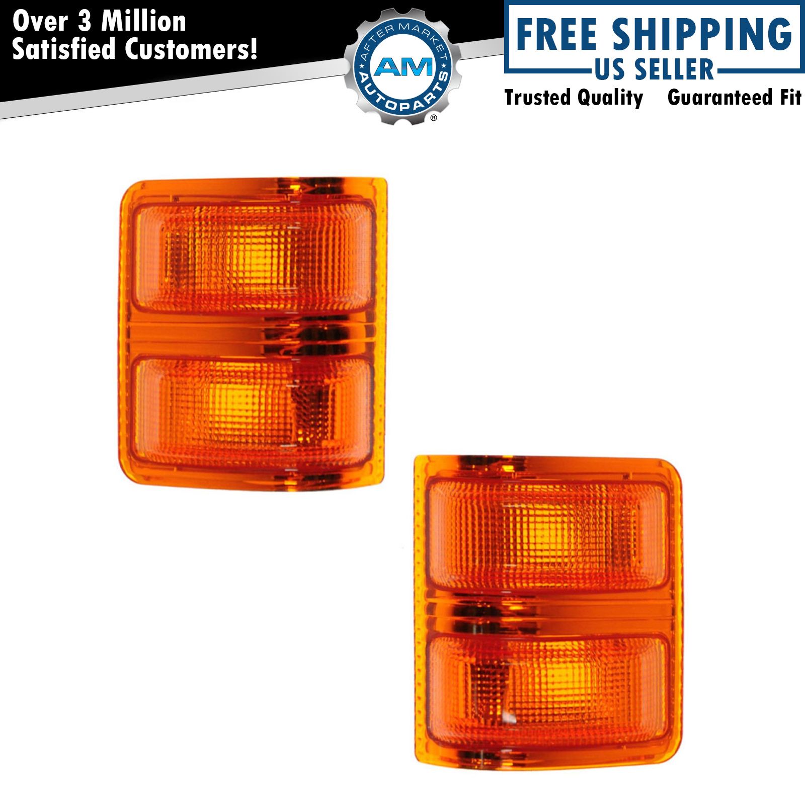 Tow Mirror Turn Signal Light Lens LH Amber RH PAIR SET for 99-16 Ford Truck