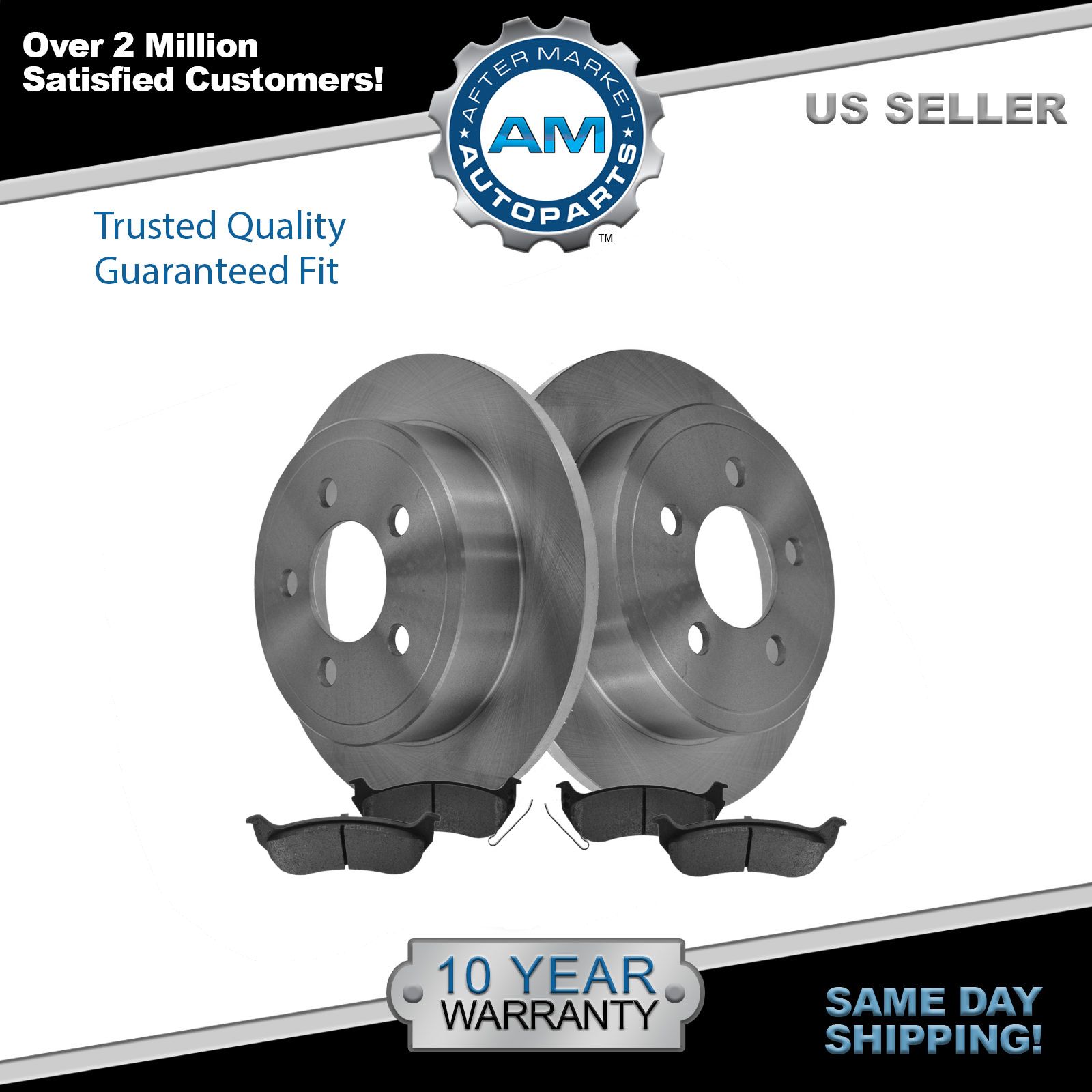 2 Brake Rotors Rear Kit Pads 4 Semi-Met 5lug For: Liberty Wrangler