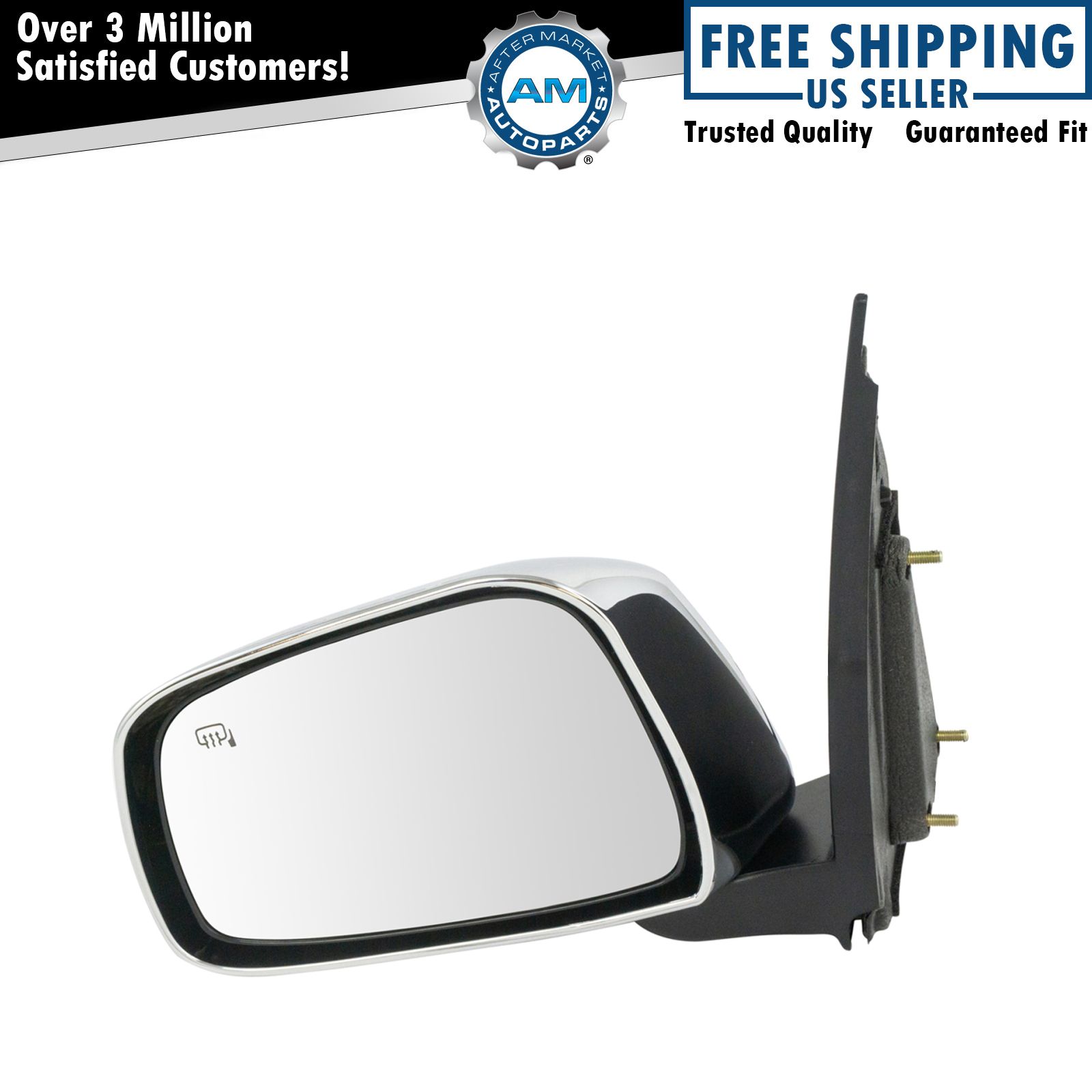 Mirror Power Heater Chrome Driver Side LH for Nissan Frontier Pickup Truck New