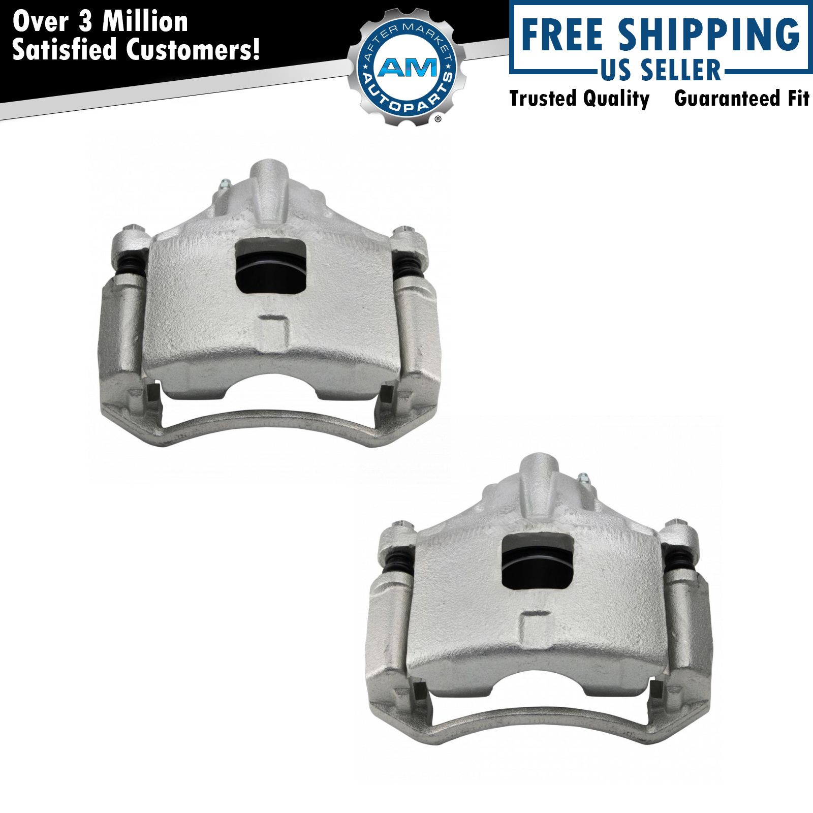 New Front Disc Brake Caliper with Bracket & Hardware Pair for GM
