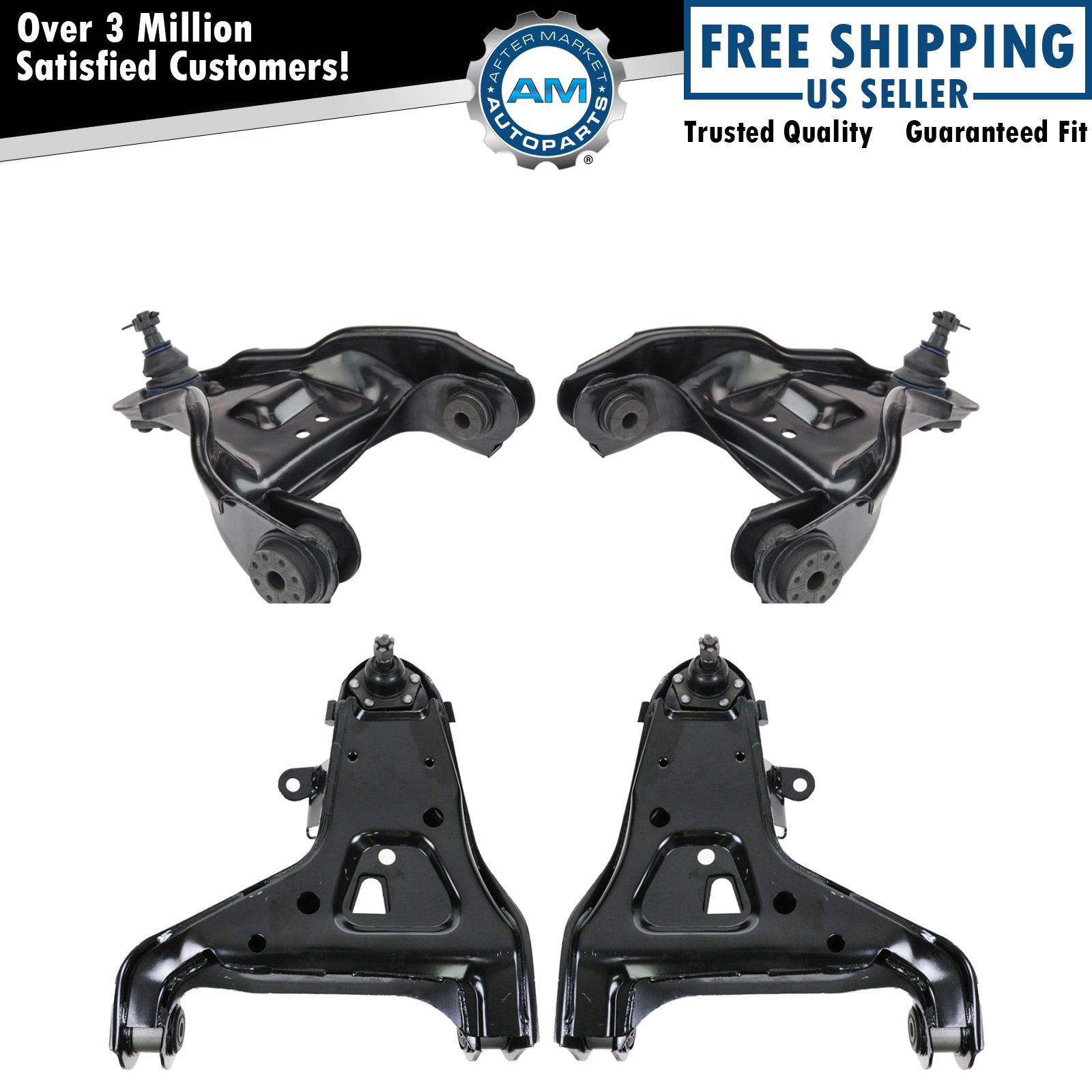 Front Upper Lower Control Arm Ball Joint Suspension Kit Set 4pc for S10 Blazer