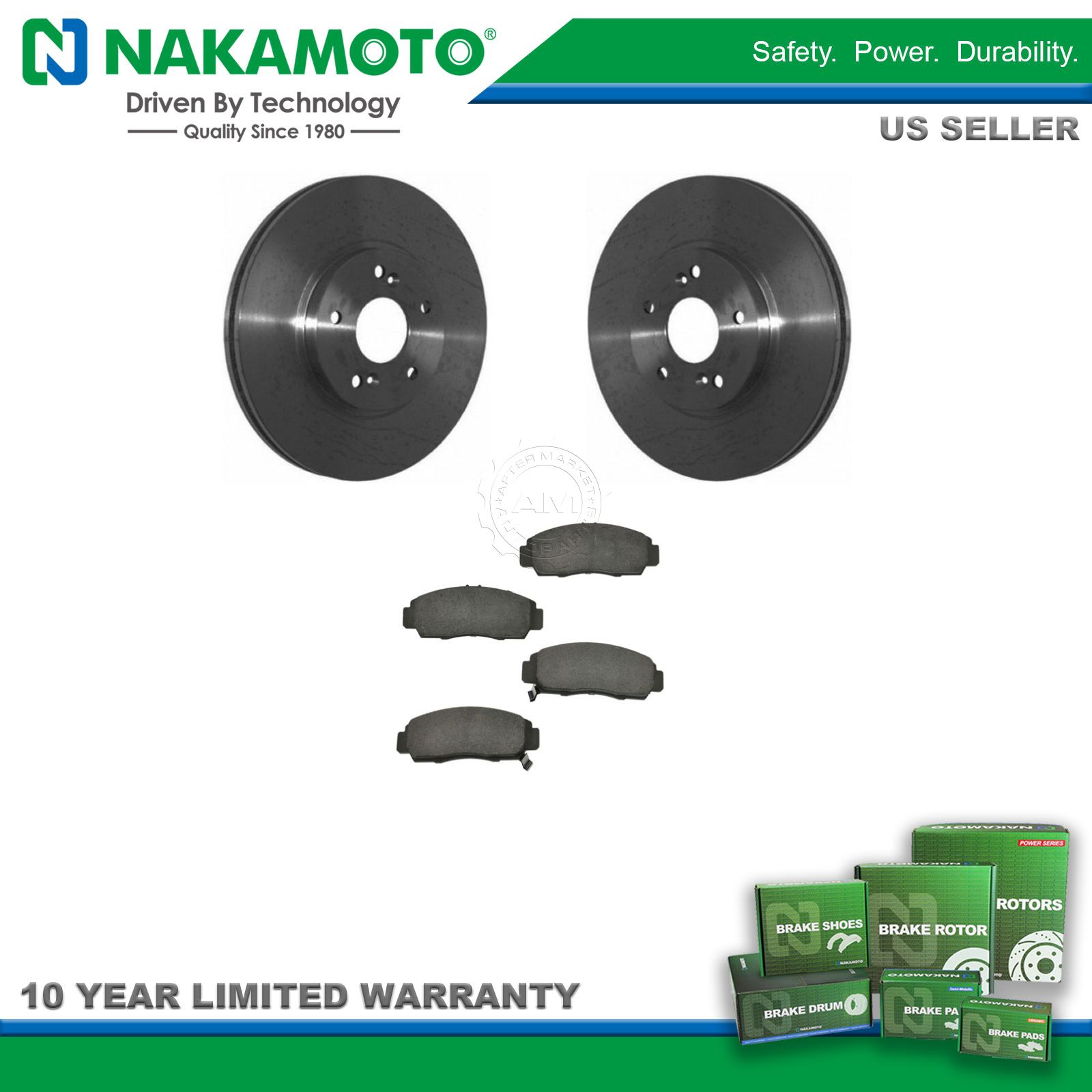 Nakamoto Front Premium Posi Ceramic Brake Pad & Rotor Kit for TL CL TSX Accord