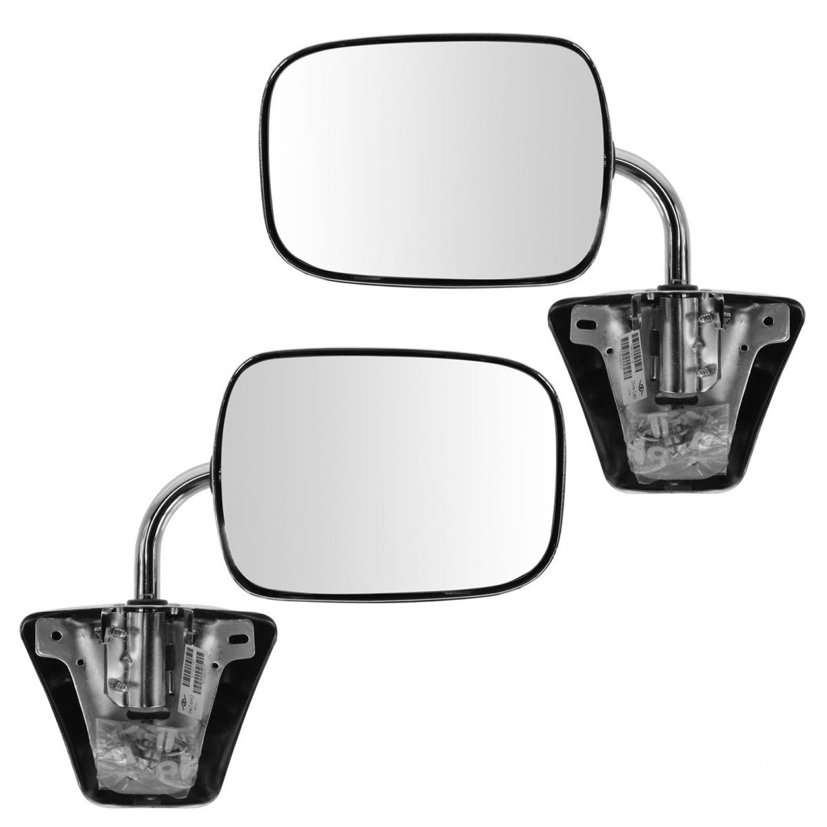 Chrome Manual Side View Mirrors Left LH & Right RH Pair Set for Pickup ...