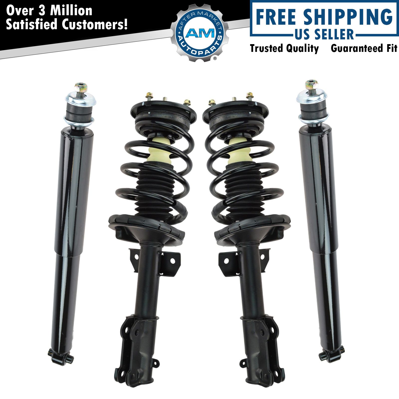 Front Loaded Complete Strut Spring Assemblies Rear Shock Absorber Kit