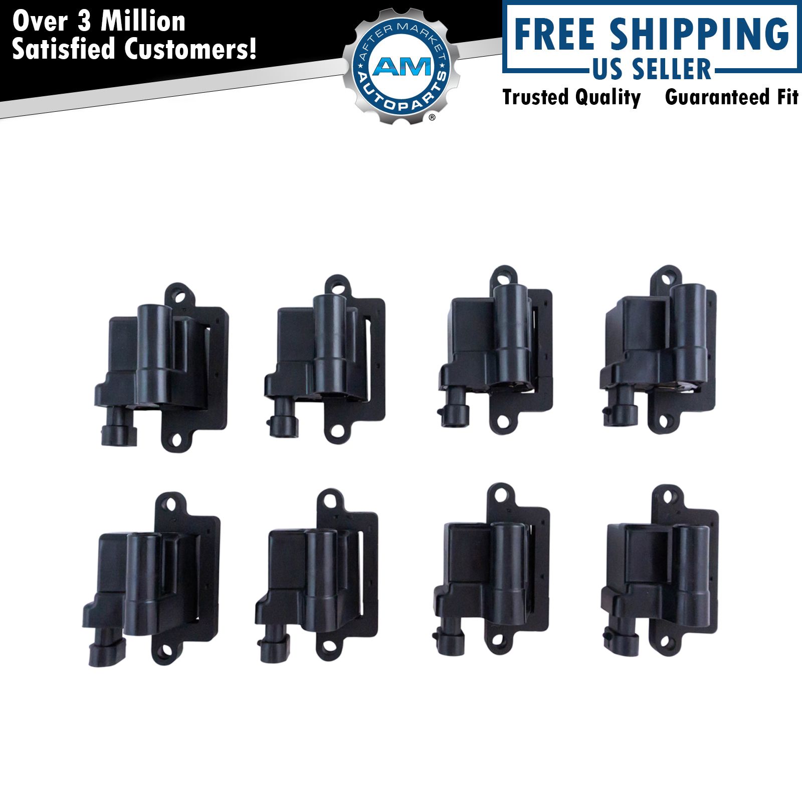 Square Ignition Coil Pack Kit Set of 8 For Chevy Silverado GMC Pickup Truck V8