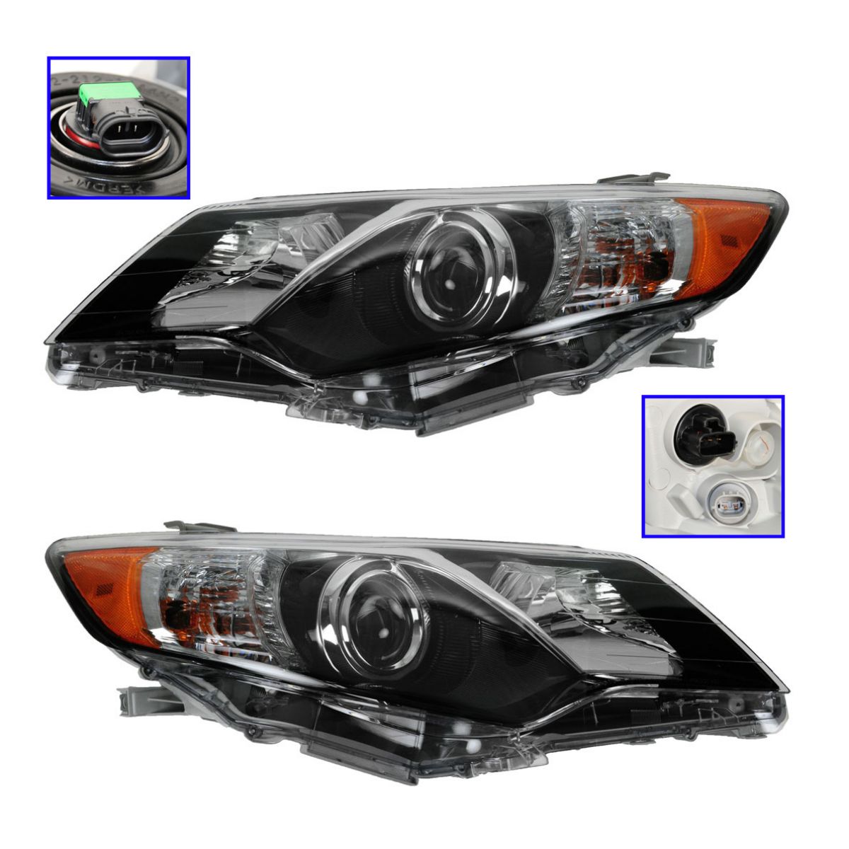 Headlight Headlamp Pair Set of 2 Left & Right LH RH for 12-13 Toyota ...