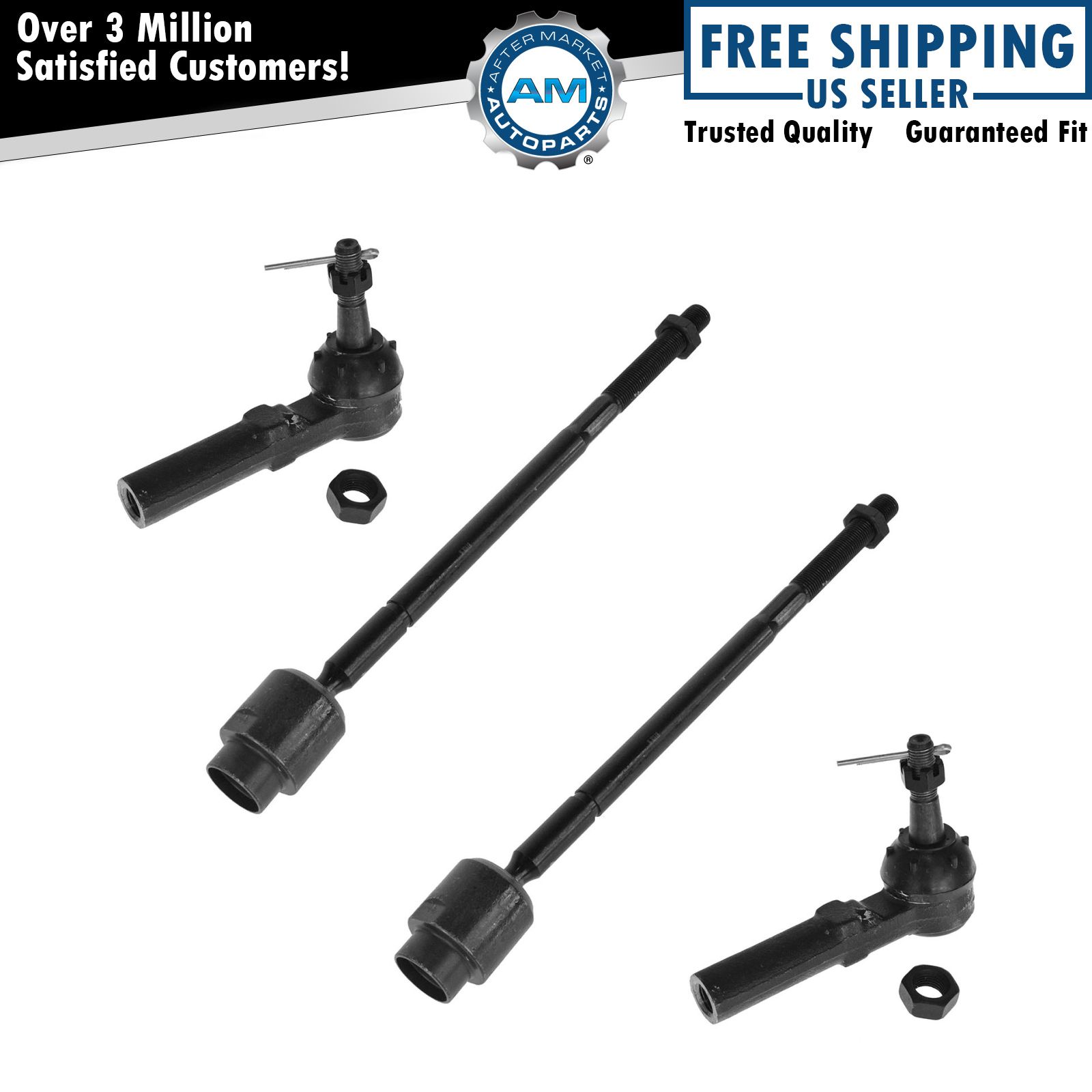 For 00-13 Impala 97-05 Century 04-08 Grand Prix Inner & Outer Tie Rod 4pc Set