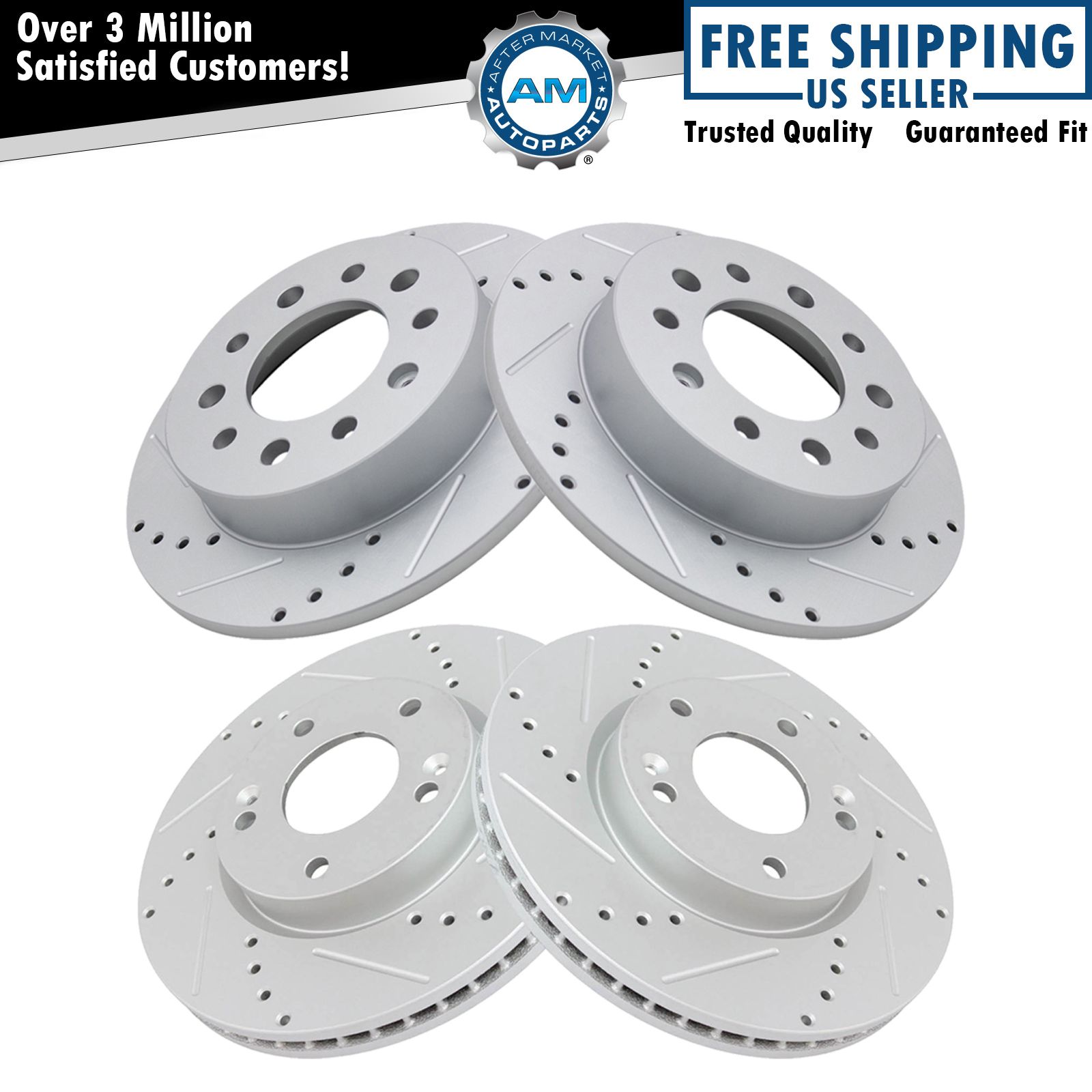 Front and Rear Brake Rotors Set For 2003-2008 Hyundai Tiburon
