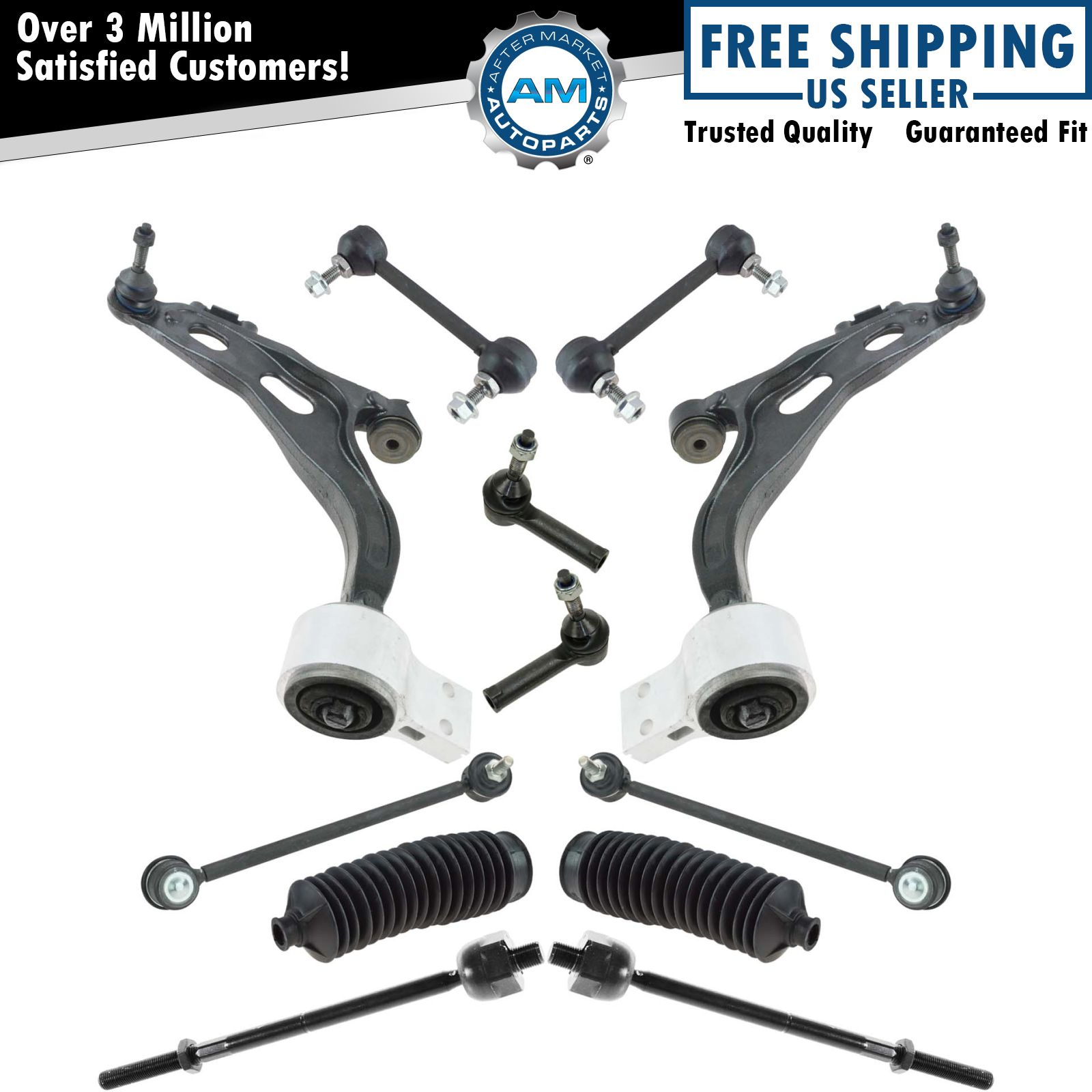 Control Arm Sway Bar Tie Rod Bellow Steering Suspension Kit for Ford Freestyle