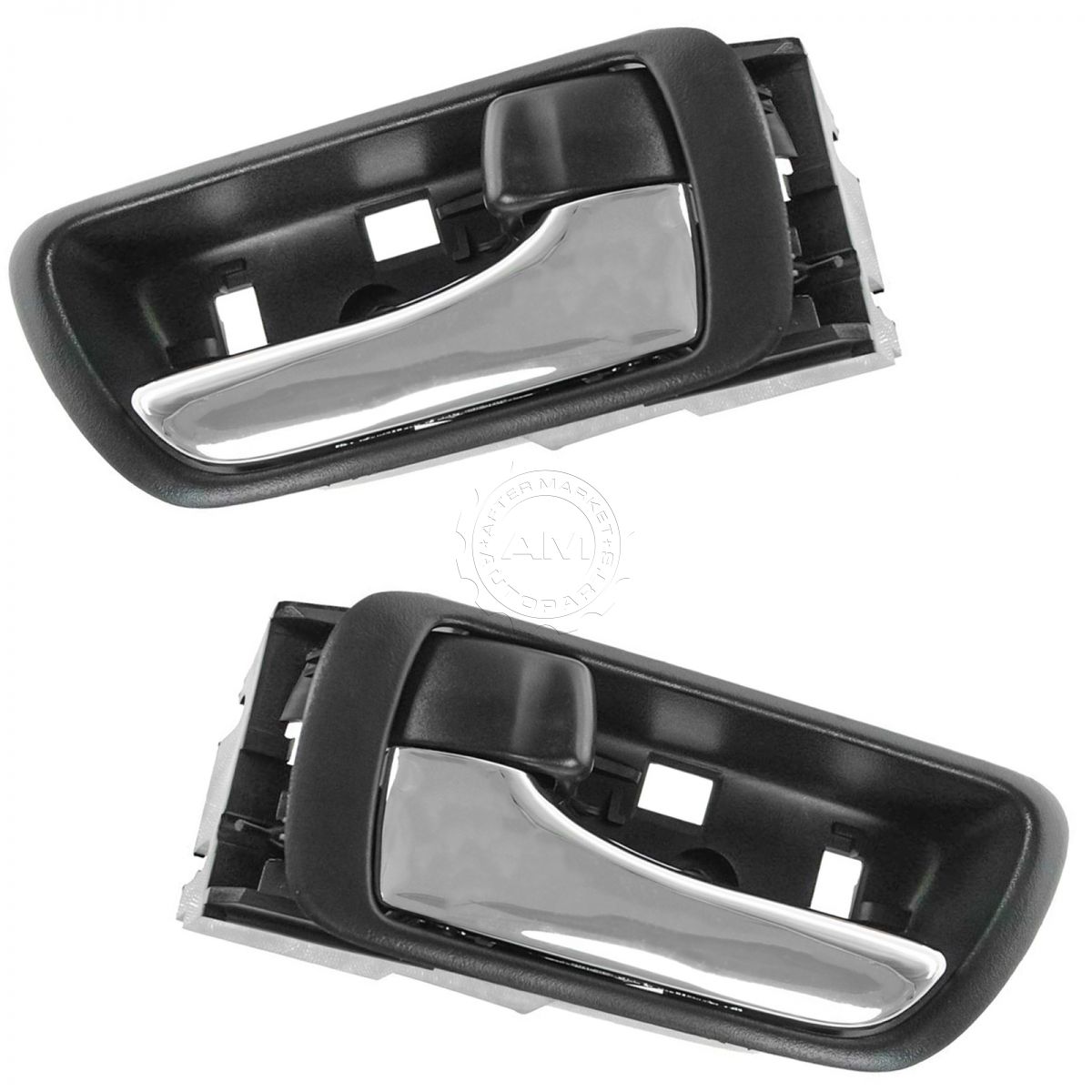 Inside Door Handle Black Chrome Driver Passenger Pair For 02-06 Toyota 