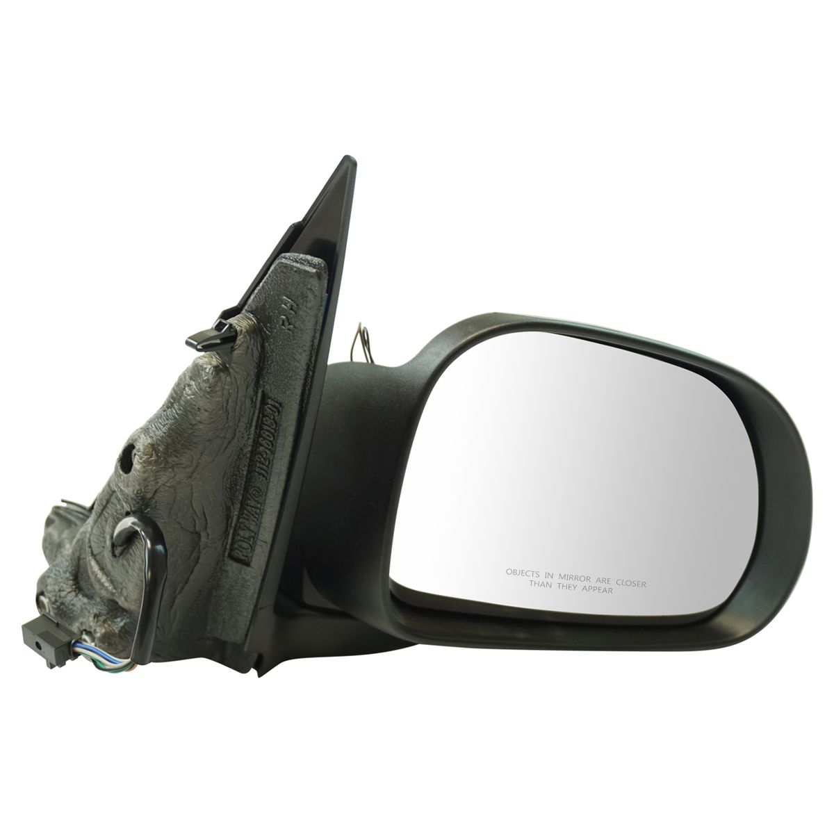 Exterior Power Mirror Heated w/ Temp Sensor Black Smooth