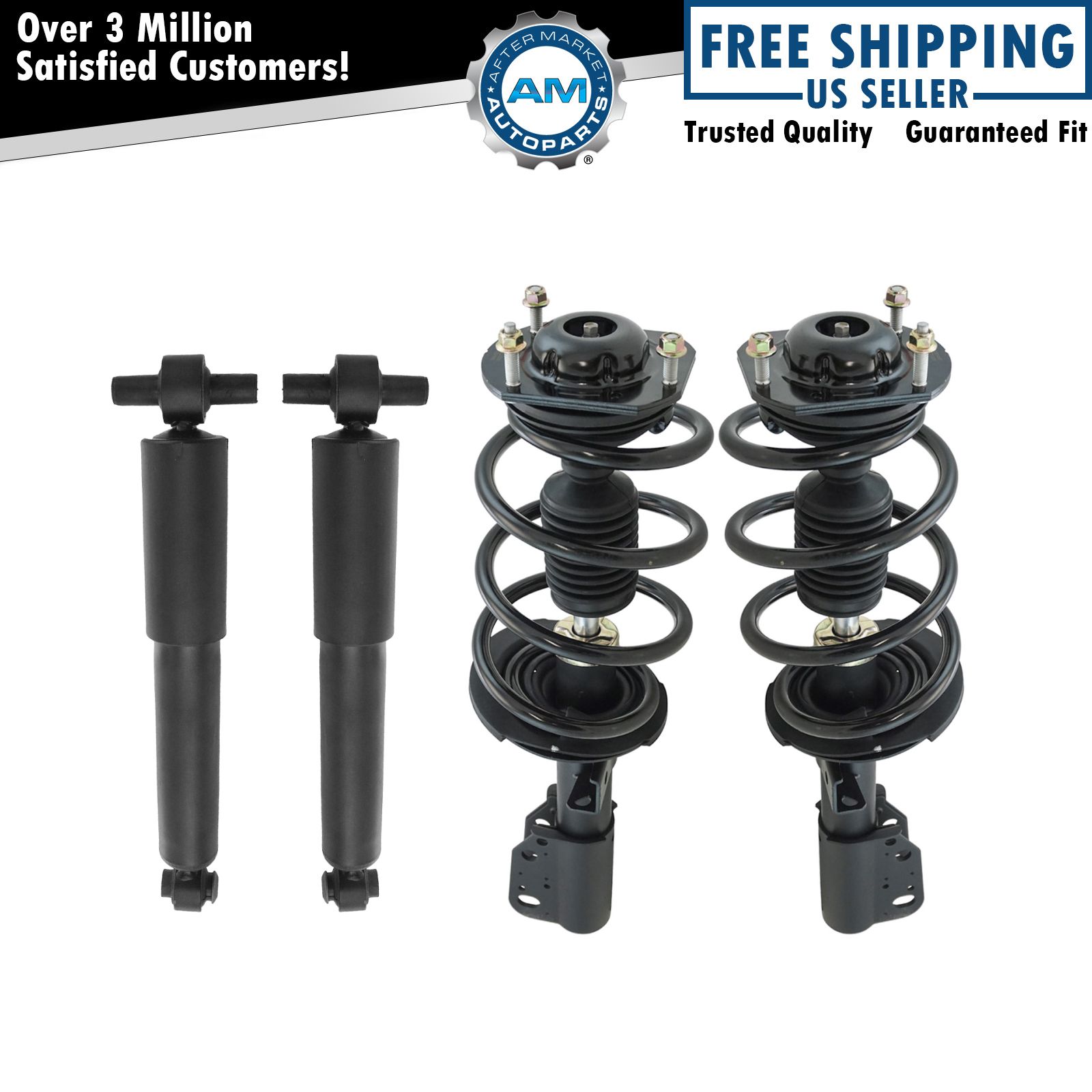 Front Complete Loaded Strut Spring Assembly Rear Shock Absorber Kit Set Pc Ebay