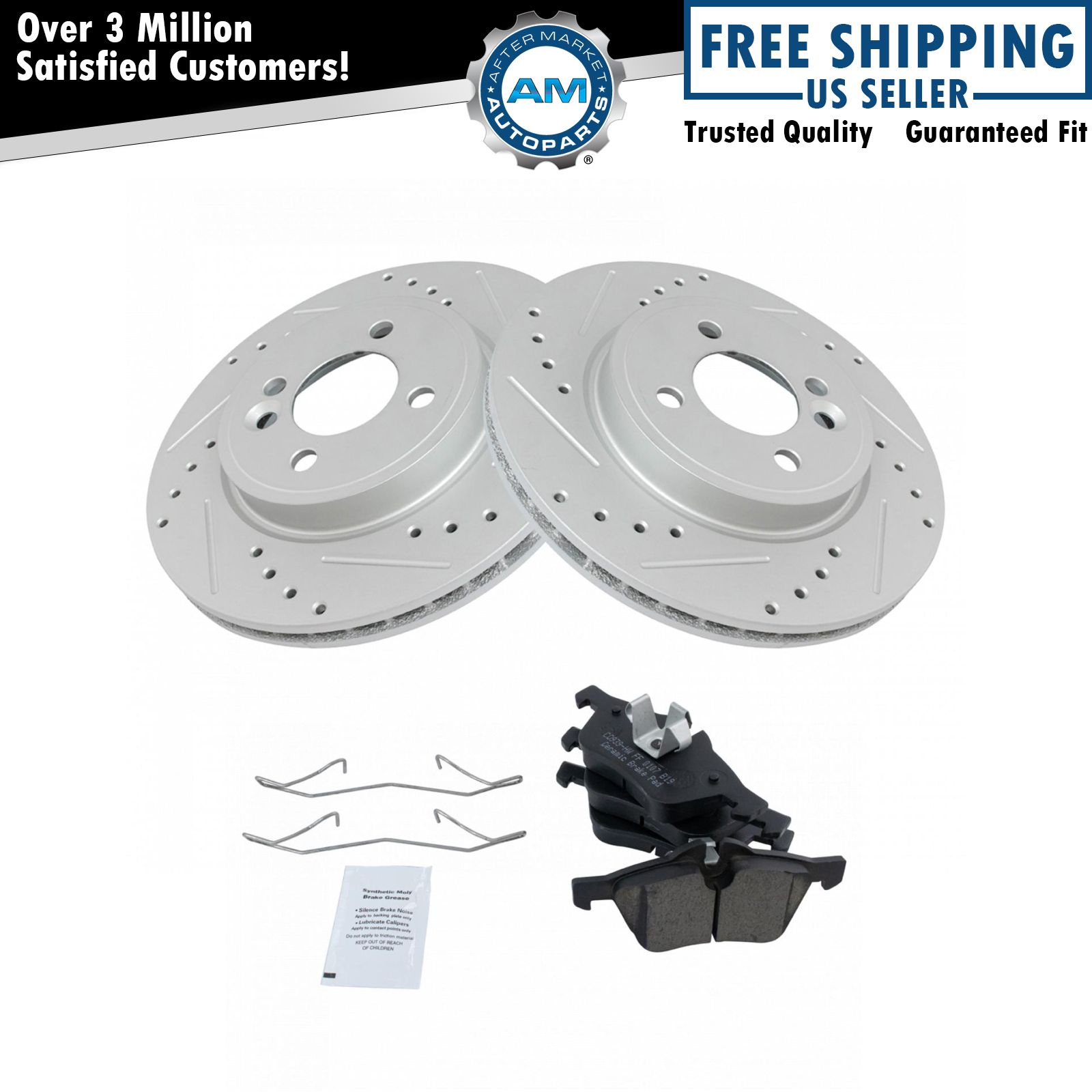 Brake Pad & Performance Rotor Kit Posi Ceramic Front for 02-06 Mini Cooper S