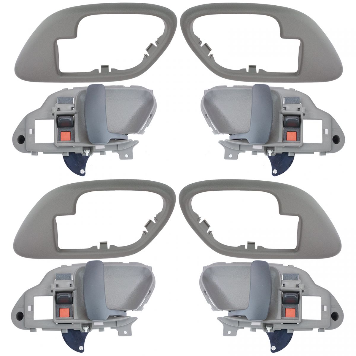 Gray Interior Inside Door Handle W Bezel Lh Rh 8 Piece Kit For