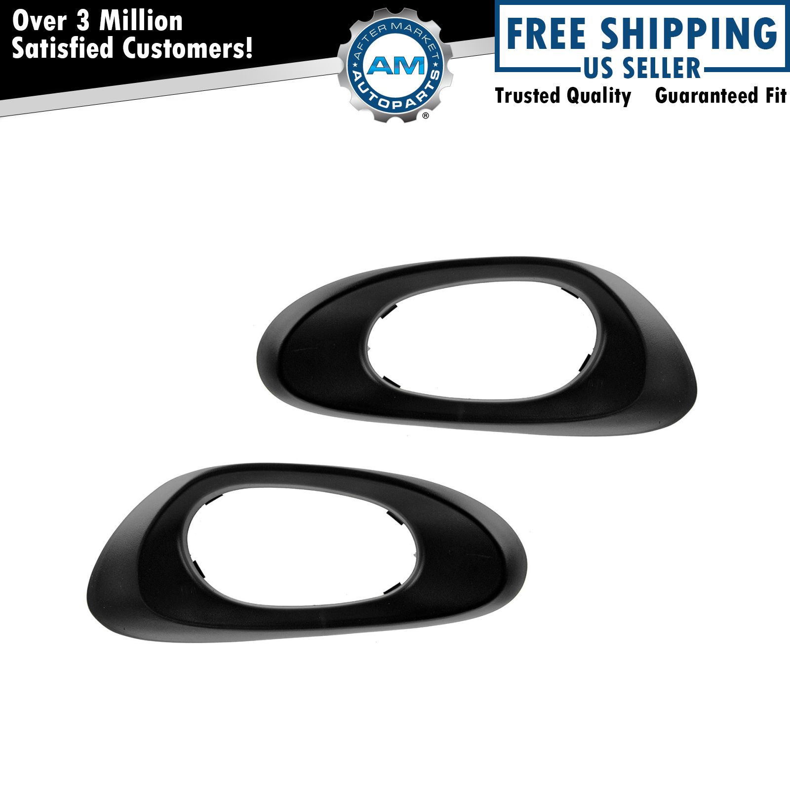 Door Handle Bezels Inside Textured Black Rear Pair Set for Chevy