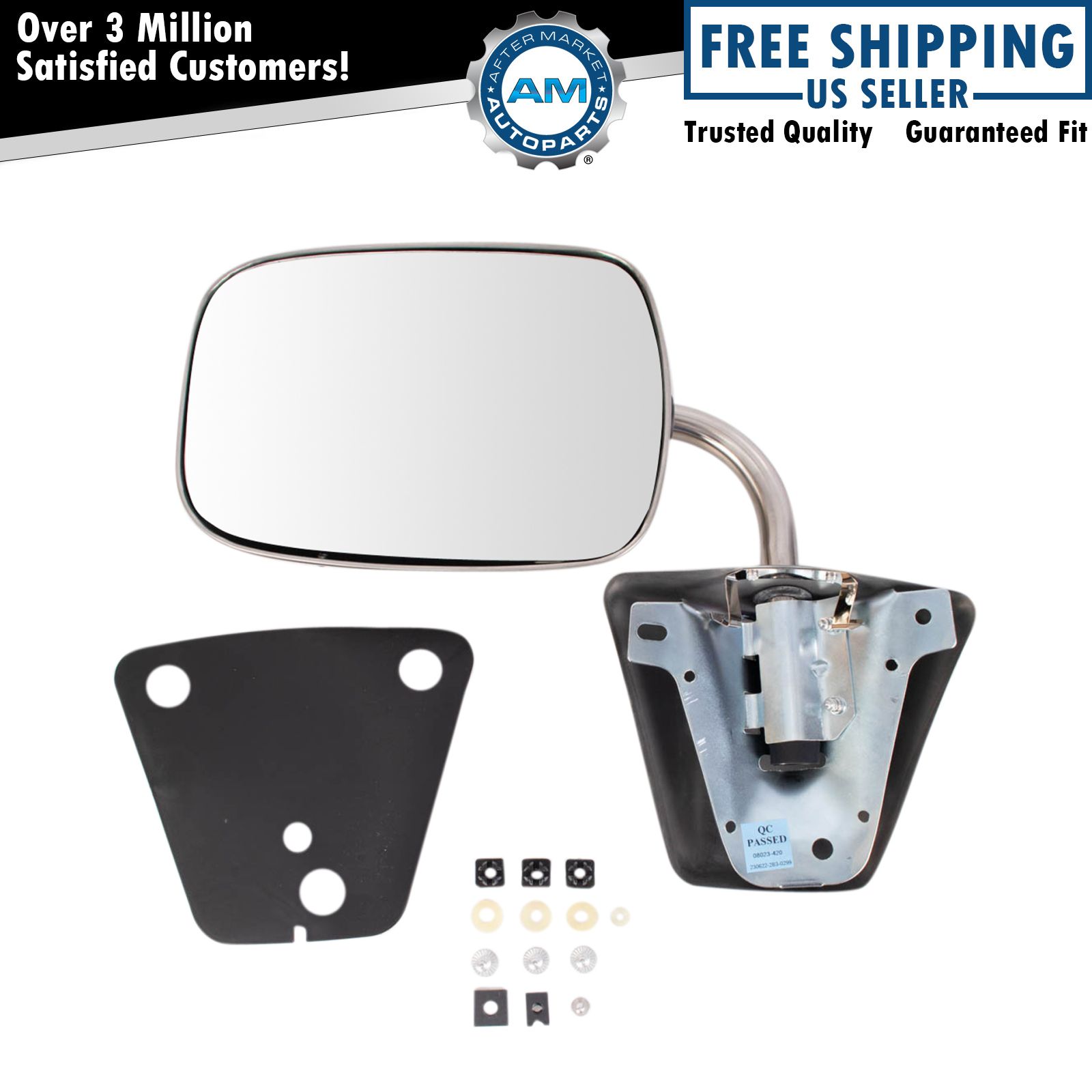 Stainless Steel  Manual Side View Mirror Left or Right for Chevy GMC Truck