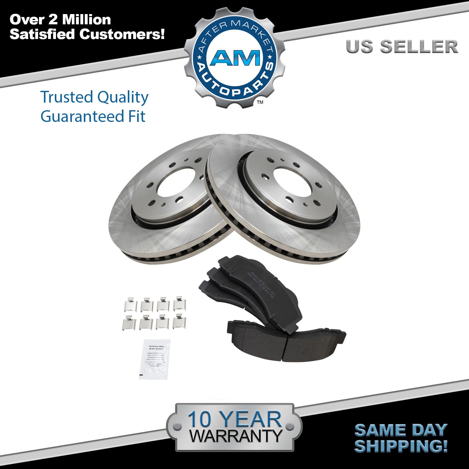 Rotor & Brake Pad Semi Metallic Set Front for Expedition F150 Navigator