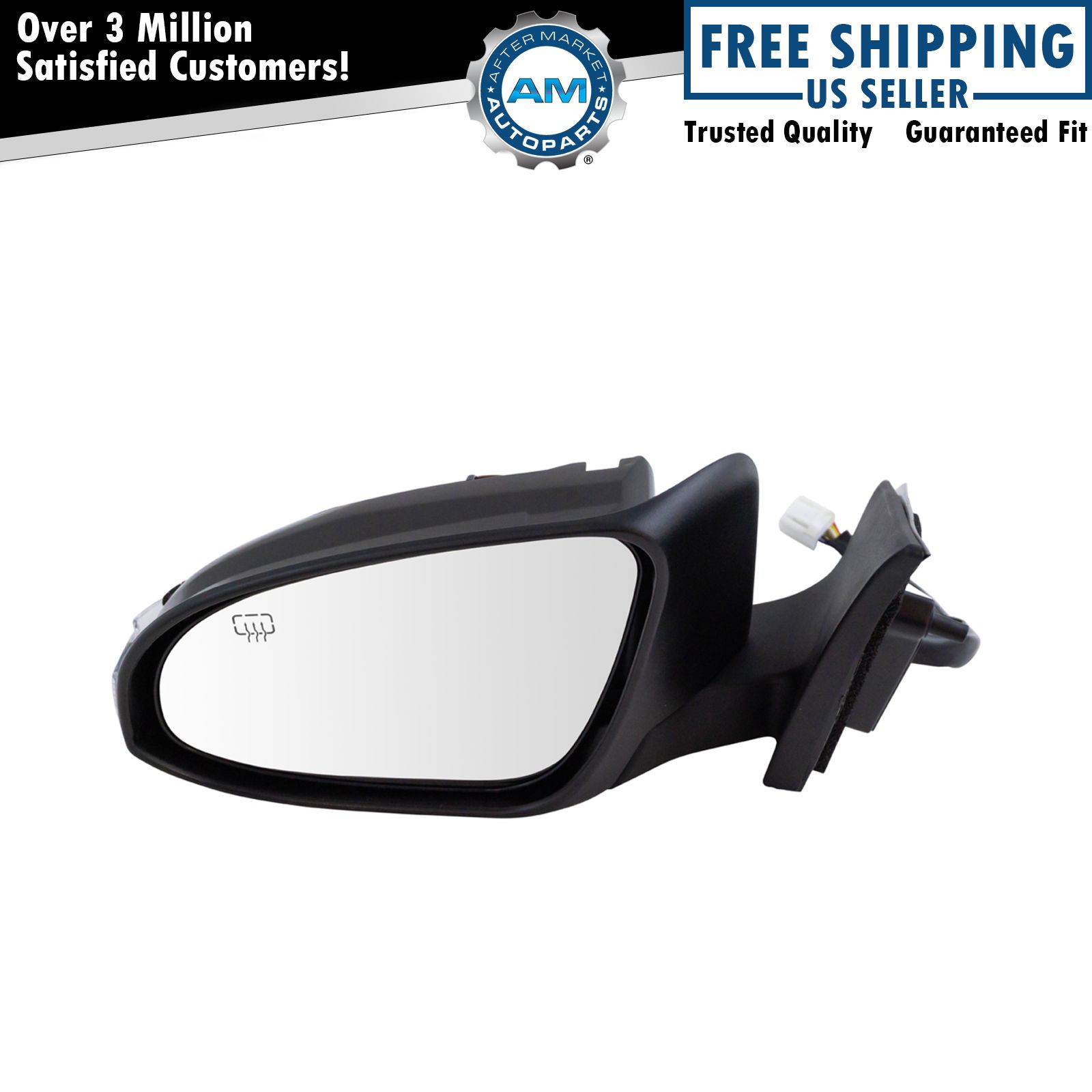 Mirror Power Heated Memory Signal Smooth Black Driver Left LH for Toyota Avalon