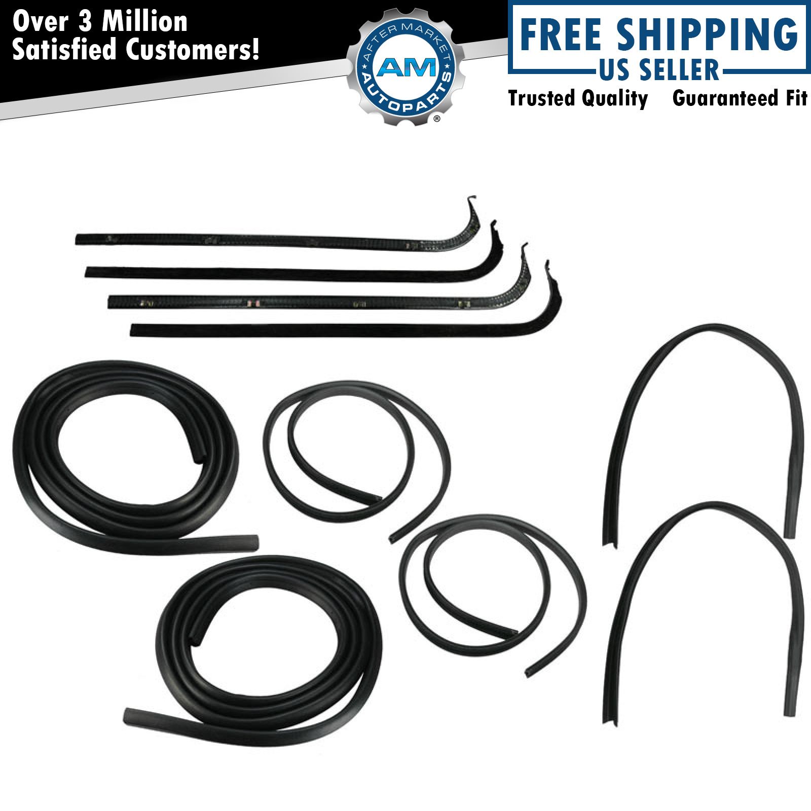 Door & Window Run Channel Sweeps Seals Kit for 67-70 Ford F-Series Pickup Truck