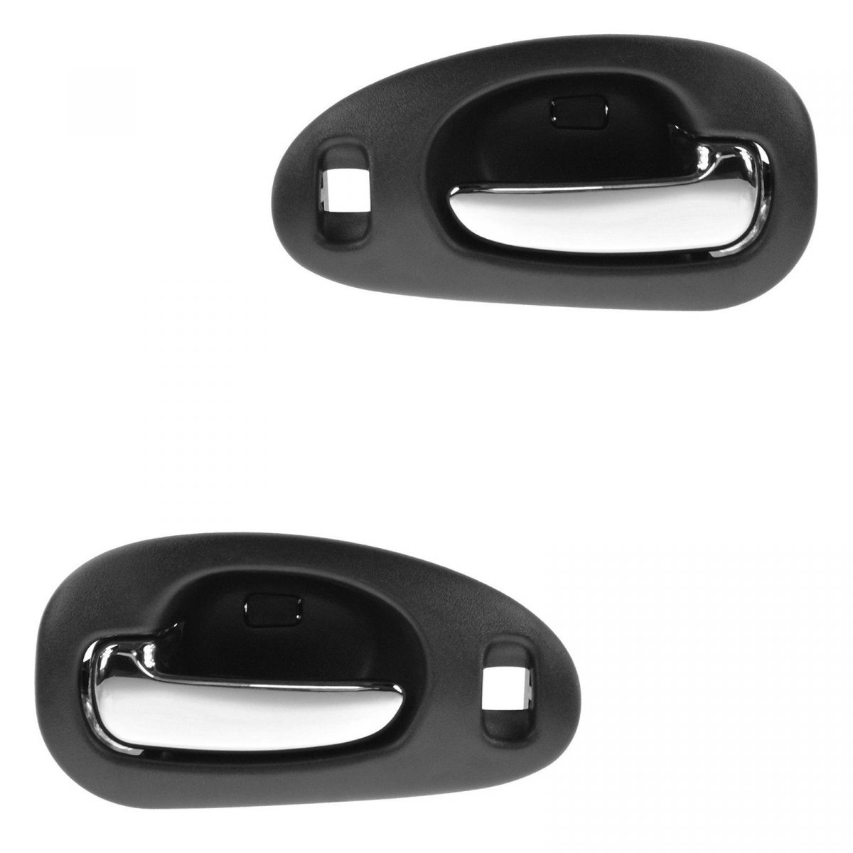 Door Handle Black & Chrome Inside Interior Front LH & RH Pair for