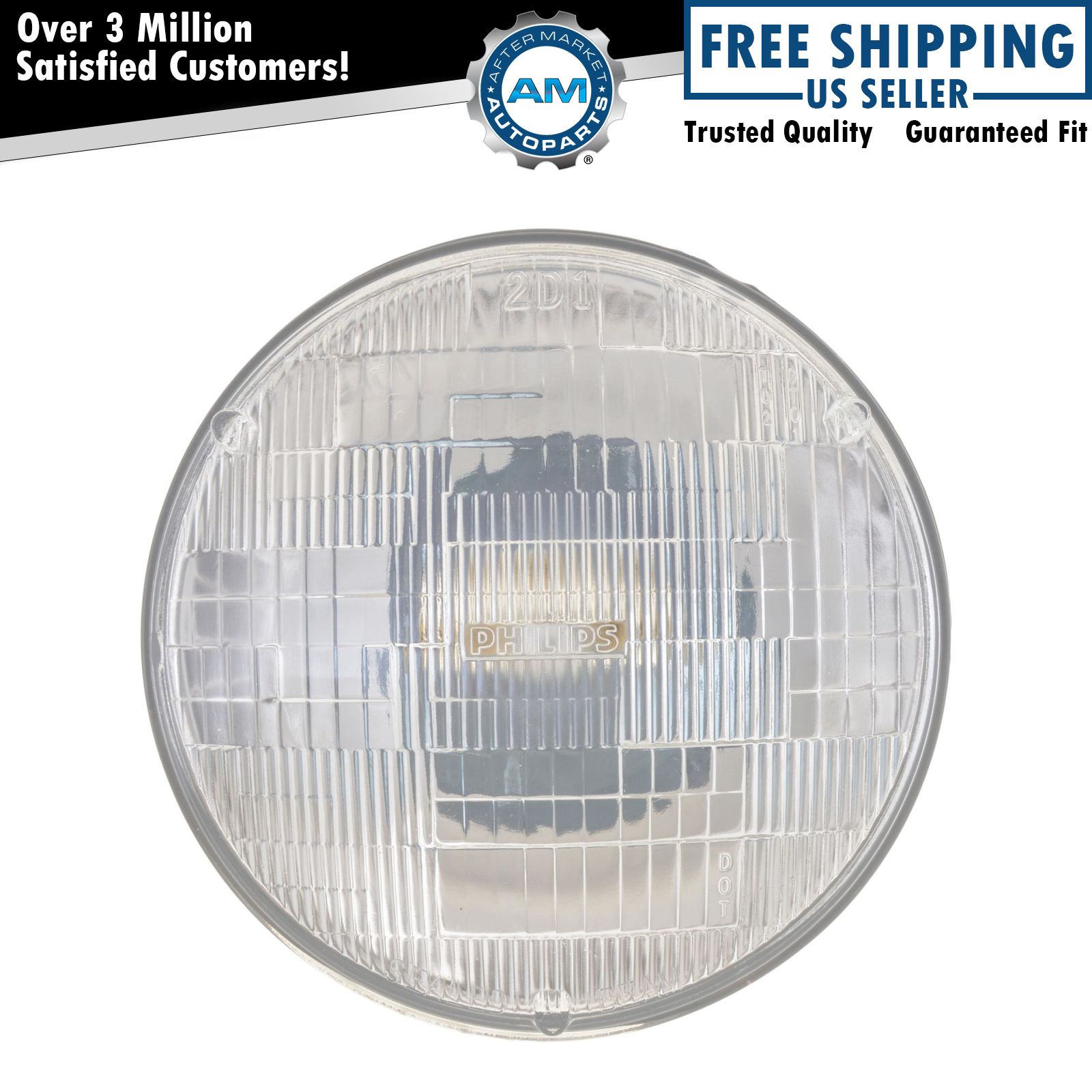 H6024 Philips Crystal Vision Ultra Sealed Beam Halogen Clear Headlight Bulb