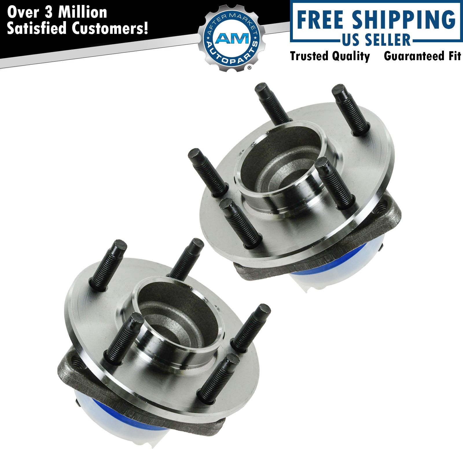 Wheel Hub & Bearing Pair Set FWD 3 Bolt Flange w/ ABS for Chevy Pontiac