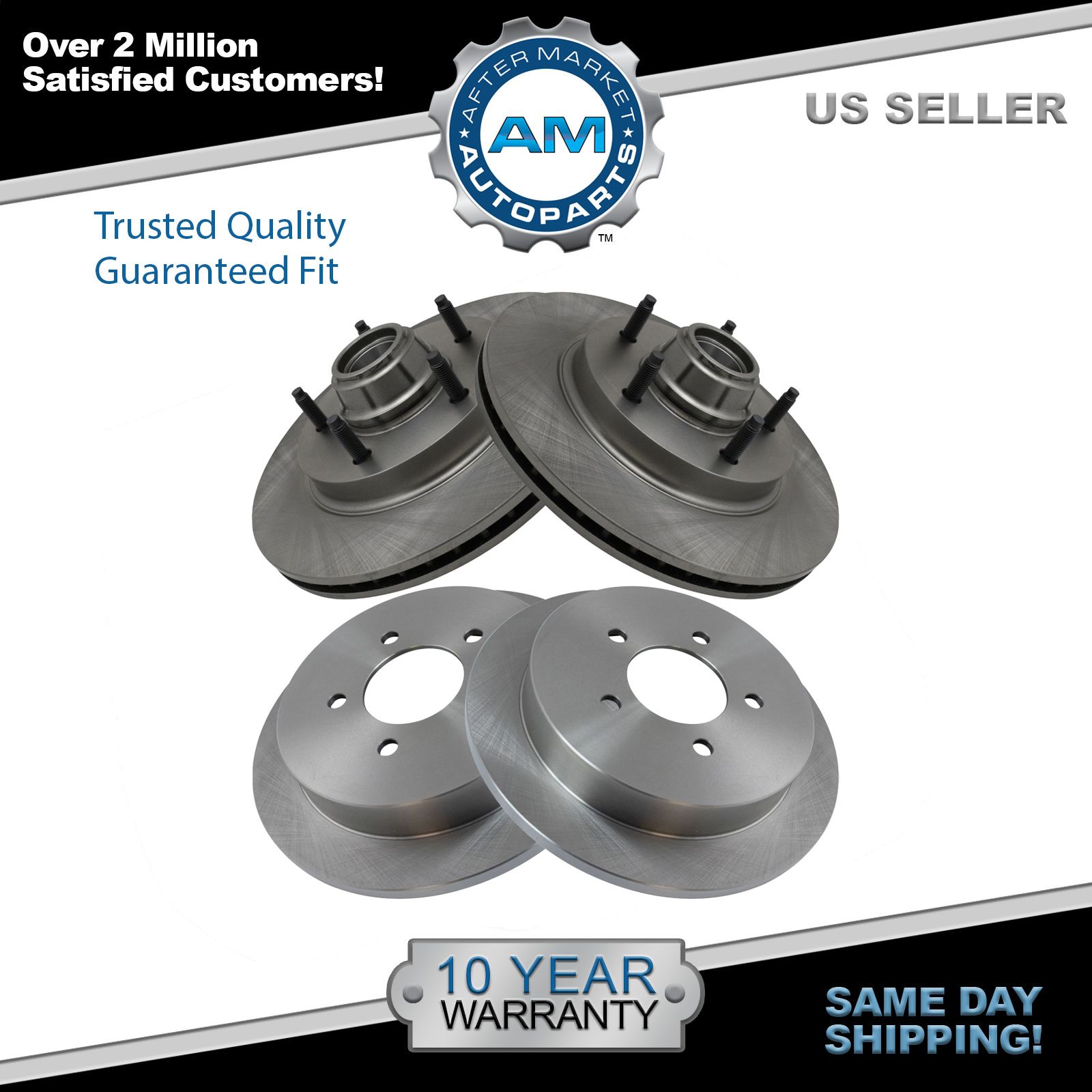 Front 2WD Front Disc Brake Rotors Set Pair for 97-99 F150