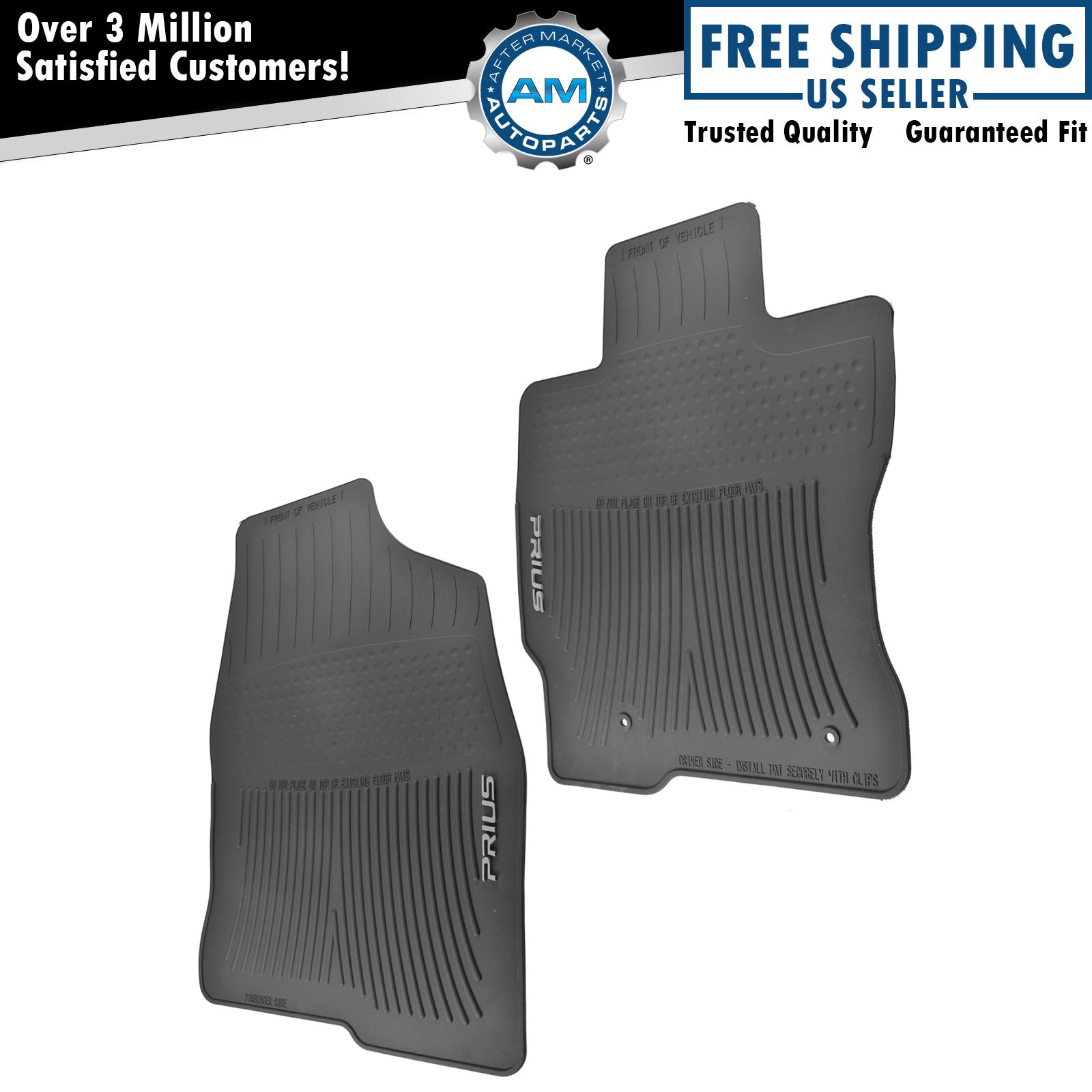 OEM PT9084700W02 All Weather Floor Mat Pair LH & RH Front Black for