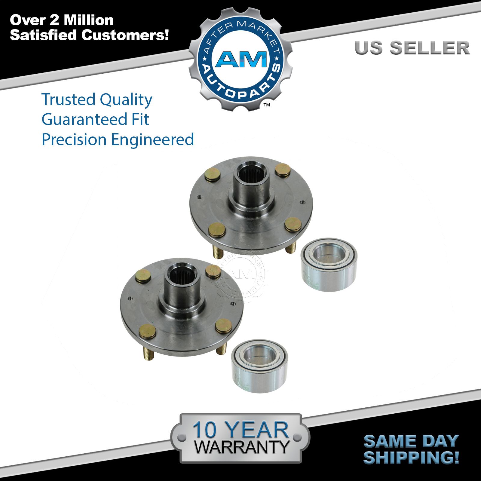 Front Wheel Bearing Hub Kit LH Driver RH Passenger Side Pair for