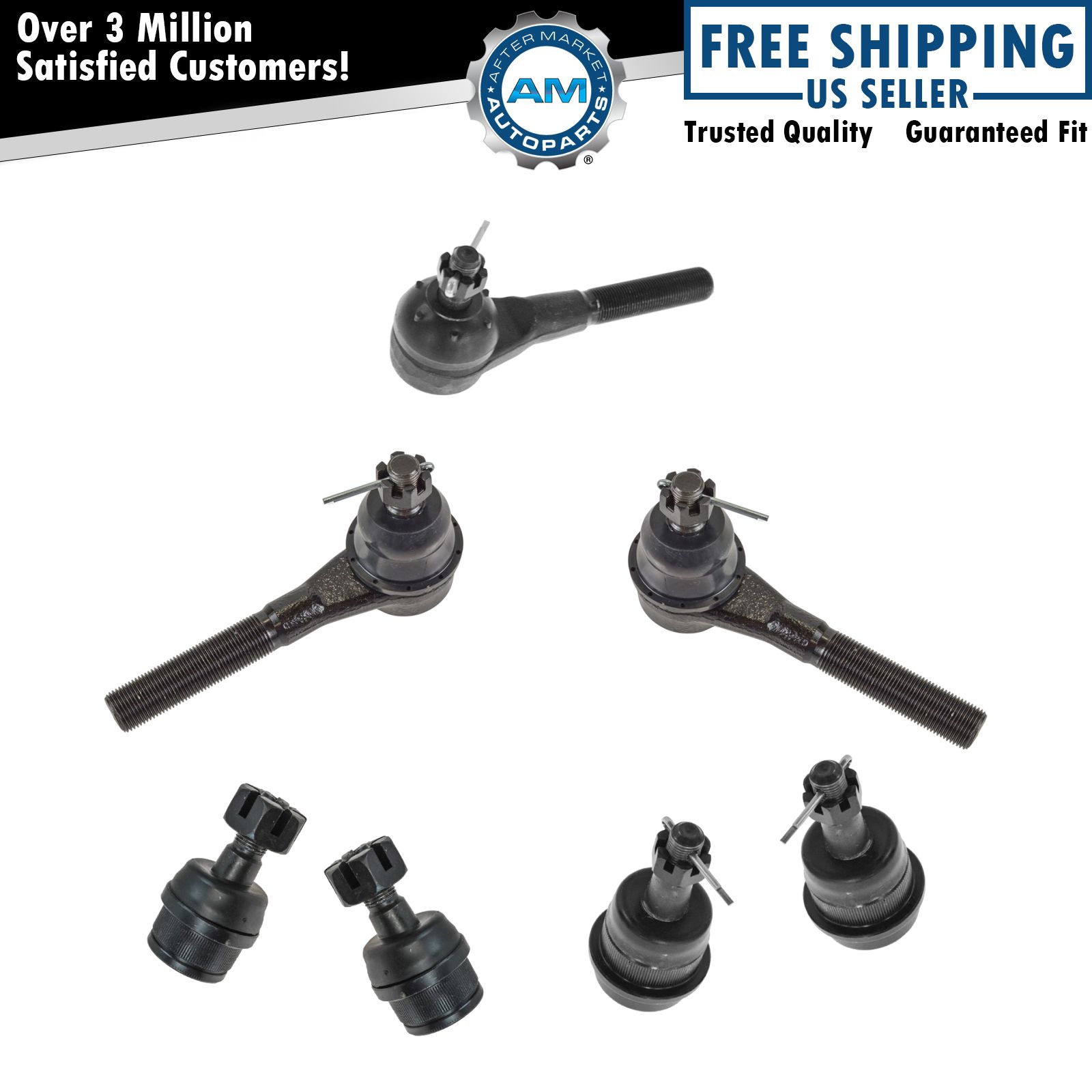 7 Piece Kit Front Tie Rod Ends Upper & Lower Ball Joint for Jeep TJ YJ