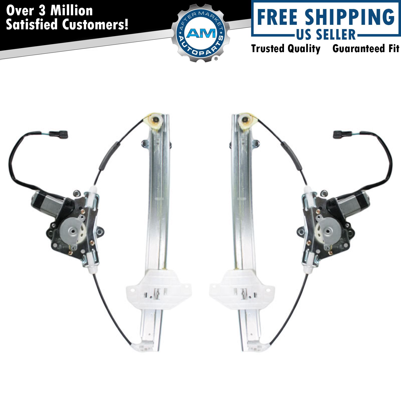 Rear Power Window Regulators w/ Motors Left & Right Pair Set for 00-05 Accent
