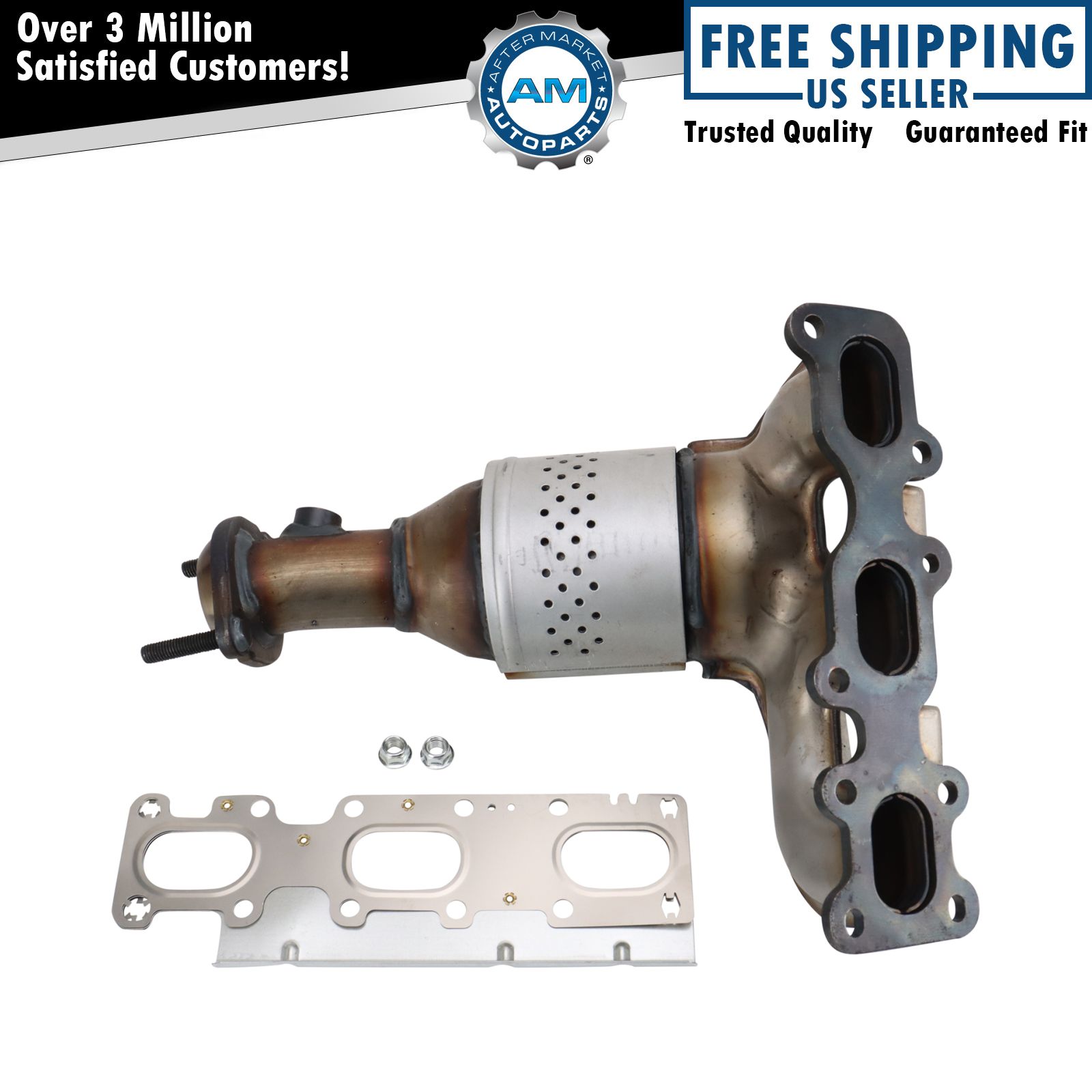Exhaust Manifold with Catalytic Converter Gasket & Hardware RH for Ford Lincoln