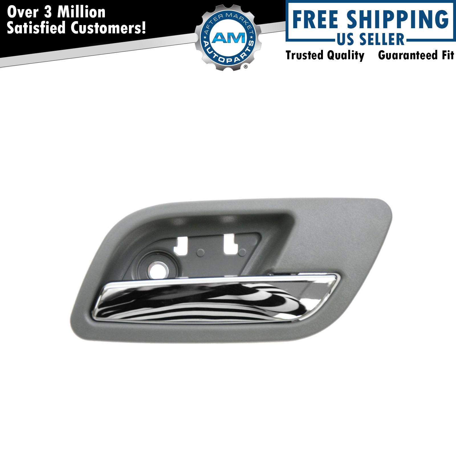 Dark Gray & Chrome Rear Inside Interior Door Handle Right Passenger RH for GM