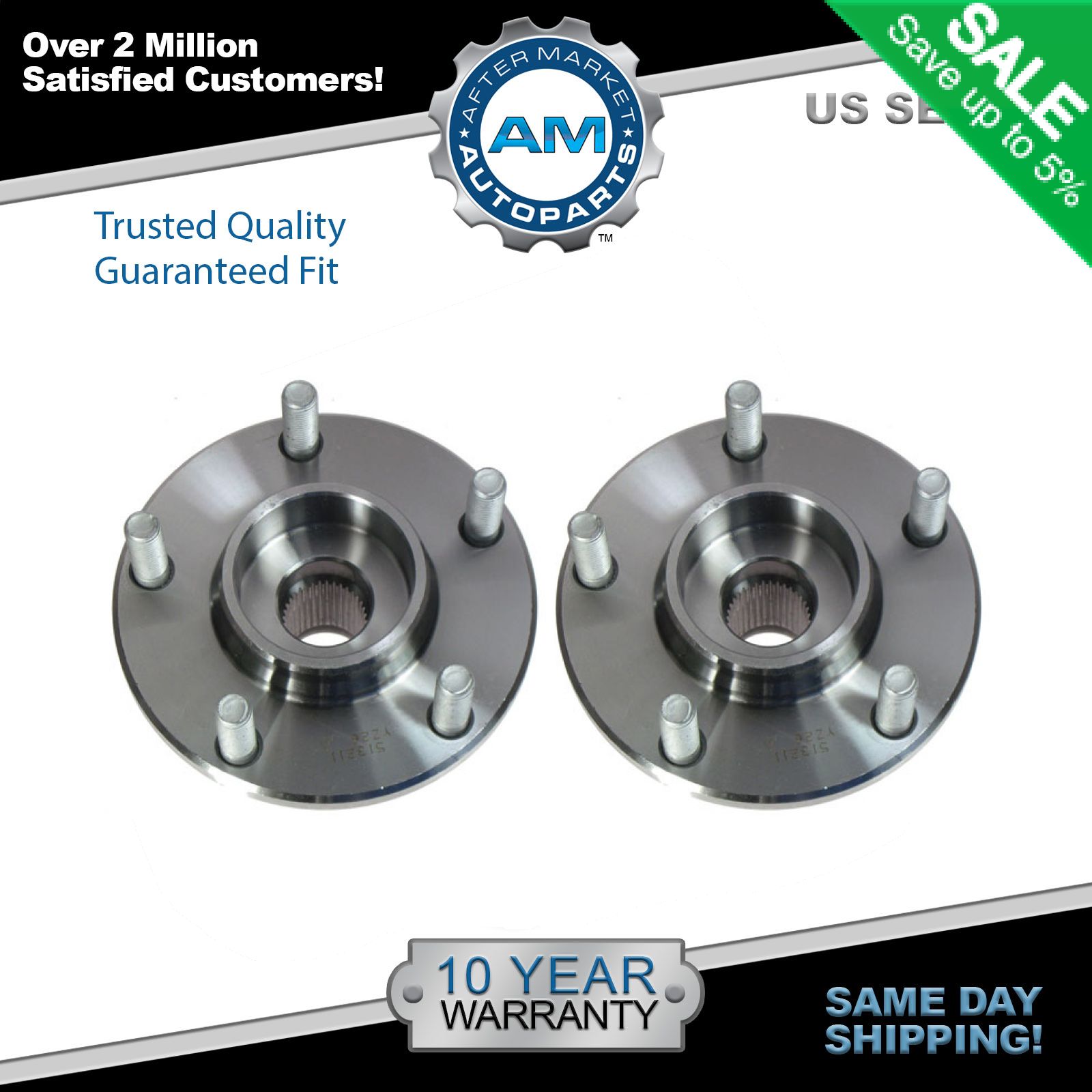 Front Wheel Hubs & Bearings Pair Set NEW for 0405 Mazda 3 Mazda3 192659529794 eBay