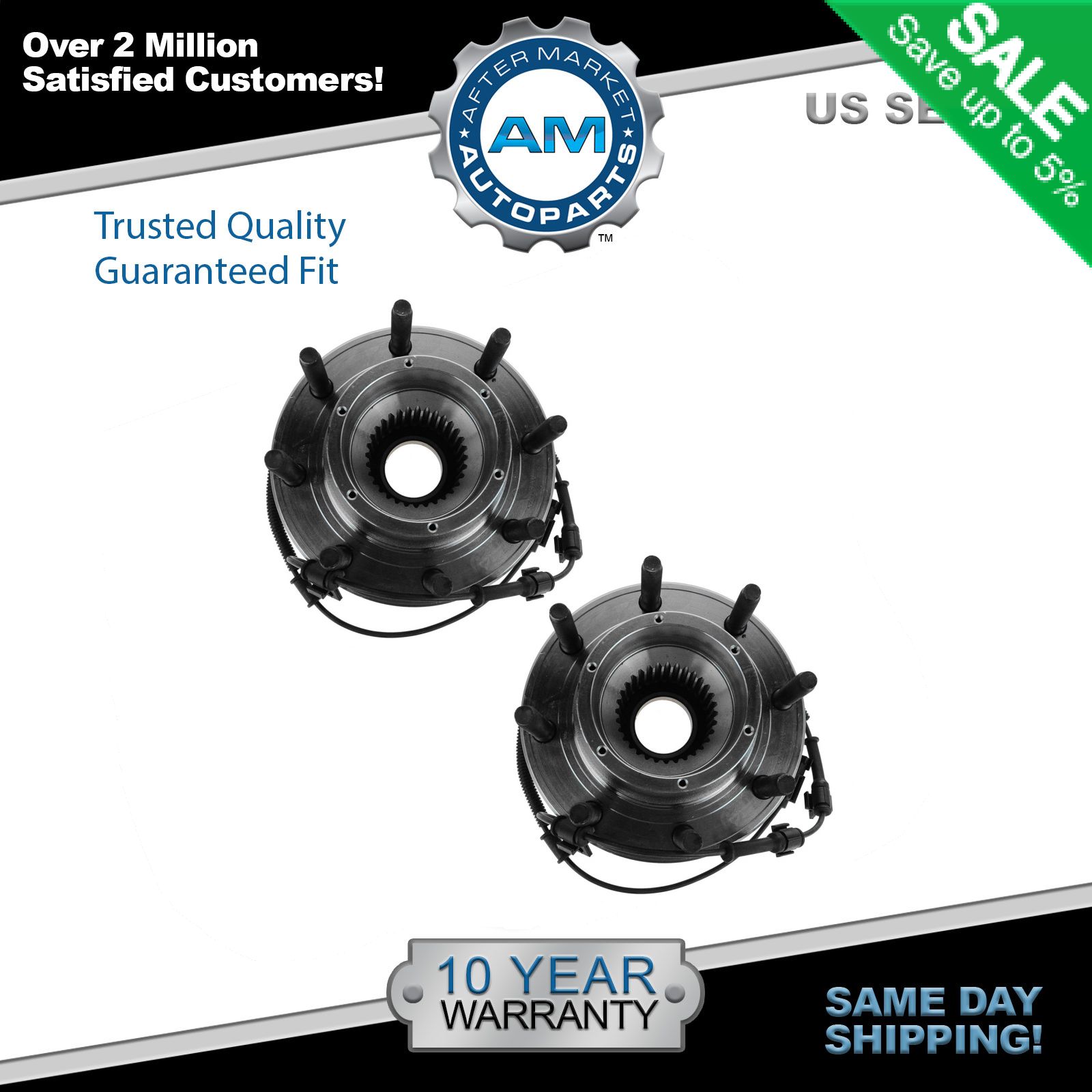 2 Front Wheel Bearings Hub Assembly Fits 2011 2012 2013 2014 2015 Ford