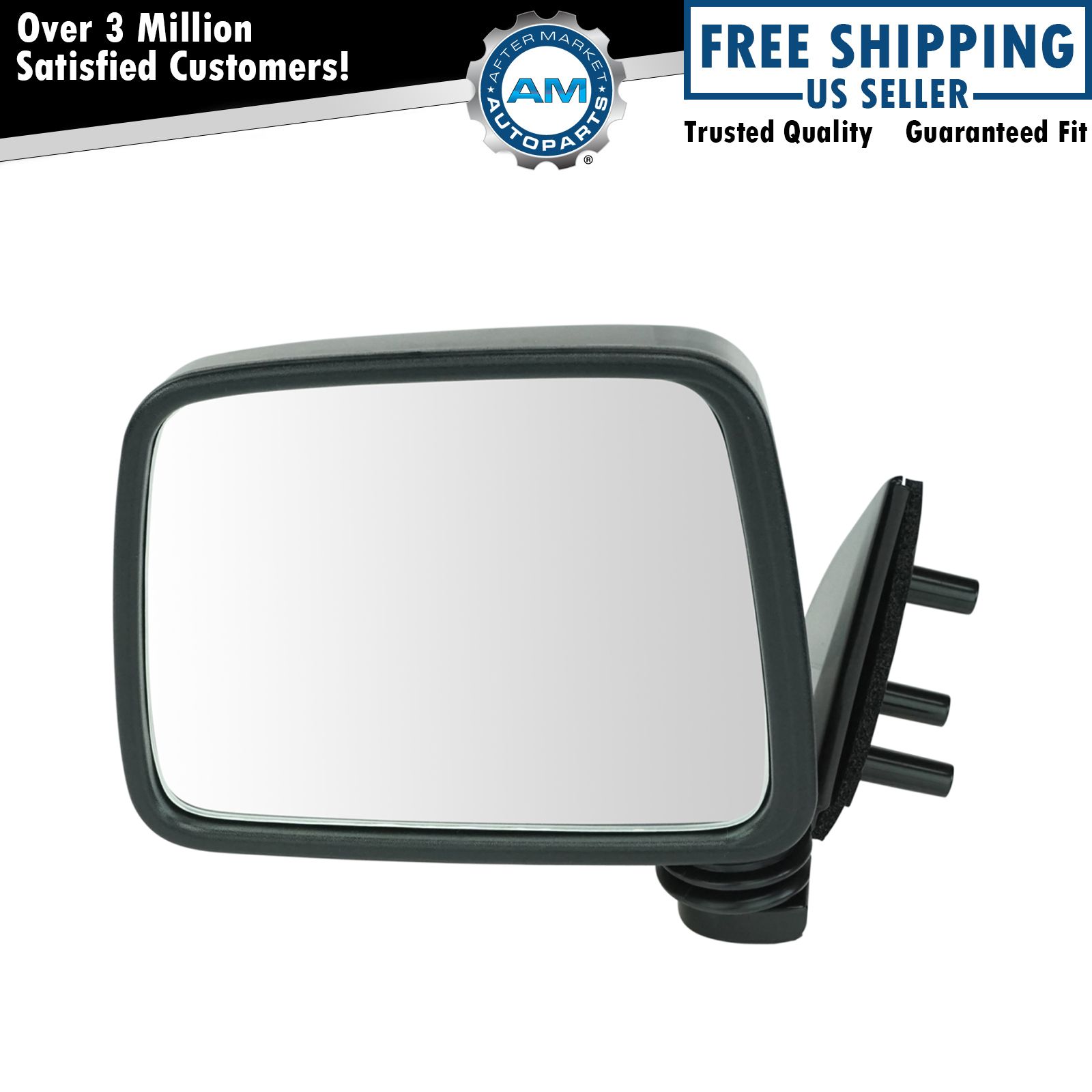 Black Manual Side View Mirror Driver Left LH For Pathfinder D21 Hardbody Truck