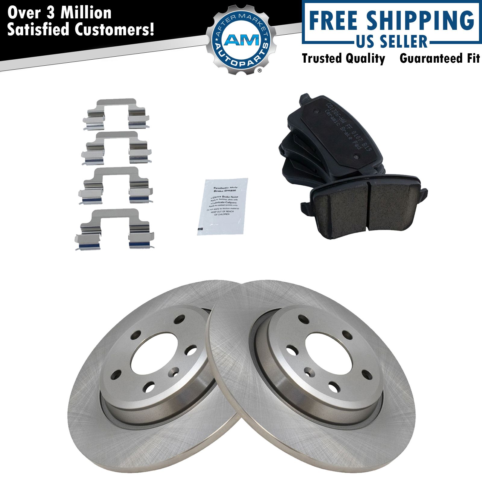 Rear Brake Rotors Ceramic Pads For 2009-2017 Audi Q5 A5 A4 - View #3